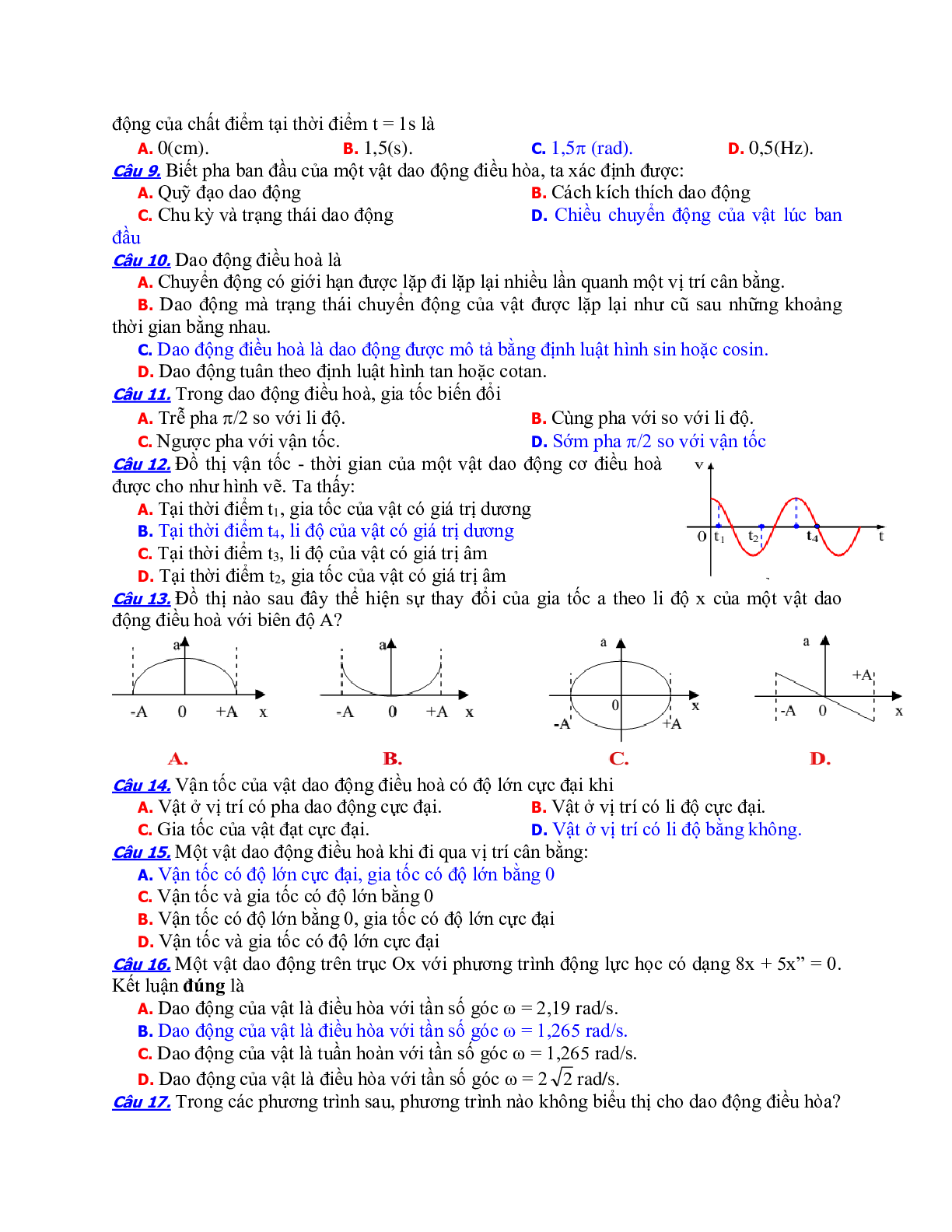 Chuyên đề Dao động cơ môn Vật lý lớp 12 (trang 5)