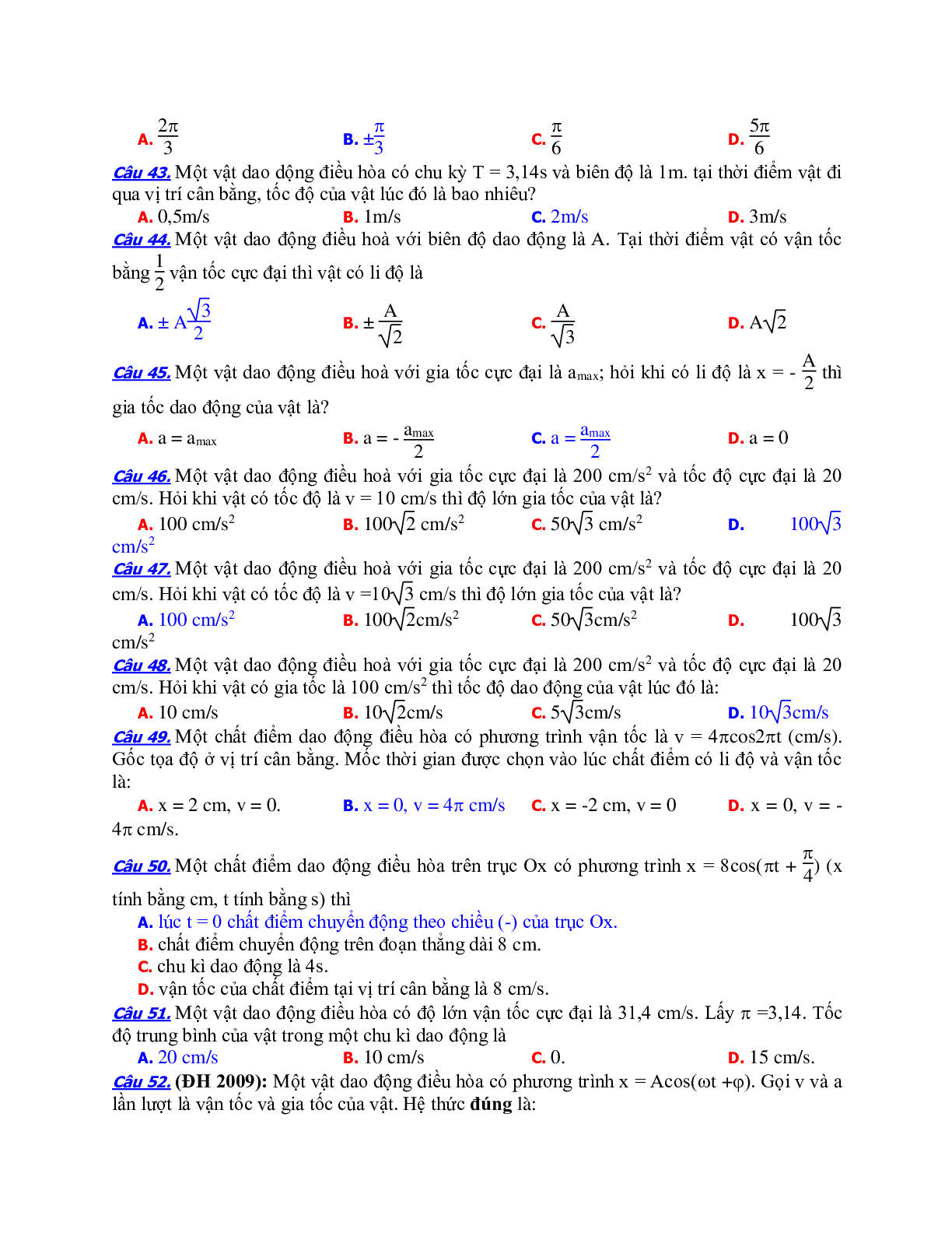 Chuyên đề Dao động cơ môn Vật lý lớp 12 (trang 8)
