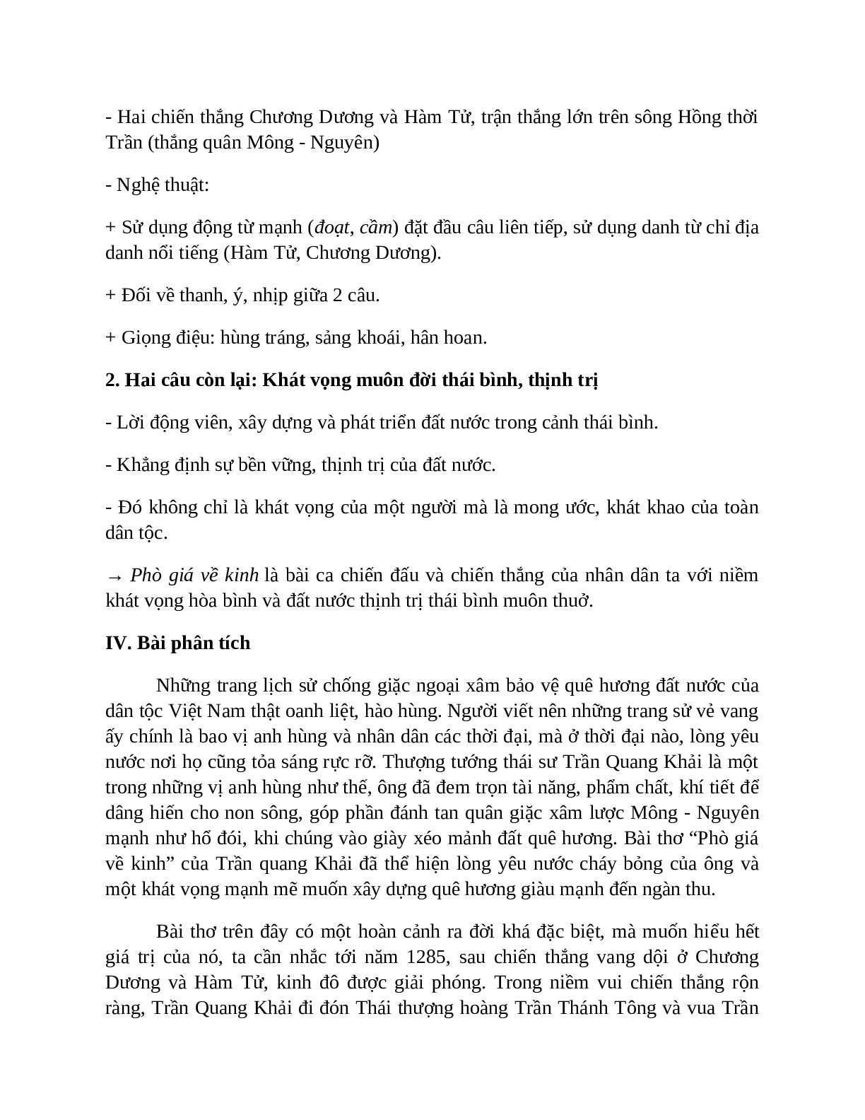 Sơ đồ tư duy bài Phò giá về kinh dễ nhớ, ngắn nhất - Ngữ văn lớp 7 (trang 3)