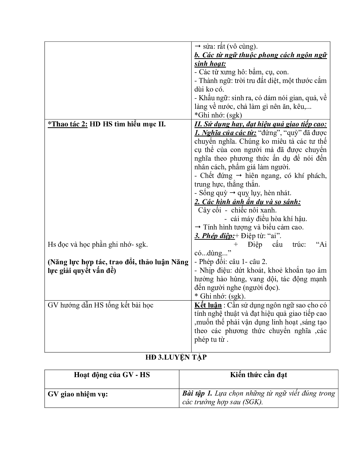 Giáo án ngữ văn lớp 10 Tiết 70: Những yêu cầu về sử dụng tiếng việt (trang 4)