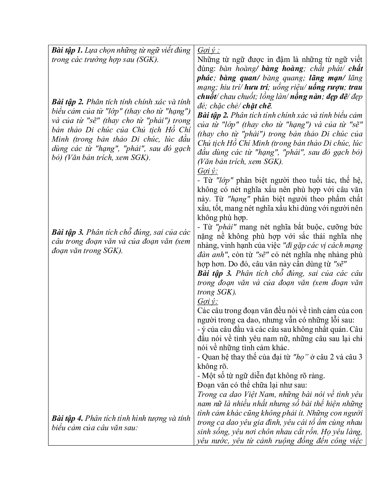 Giáo án ngữ văn lớp 10 Tiết 70: Những yêu cầu về sử dụng tiếng việt (trang 5)