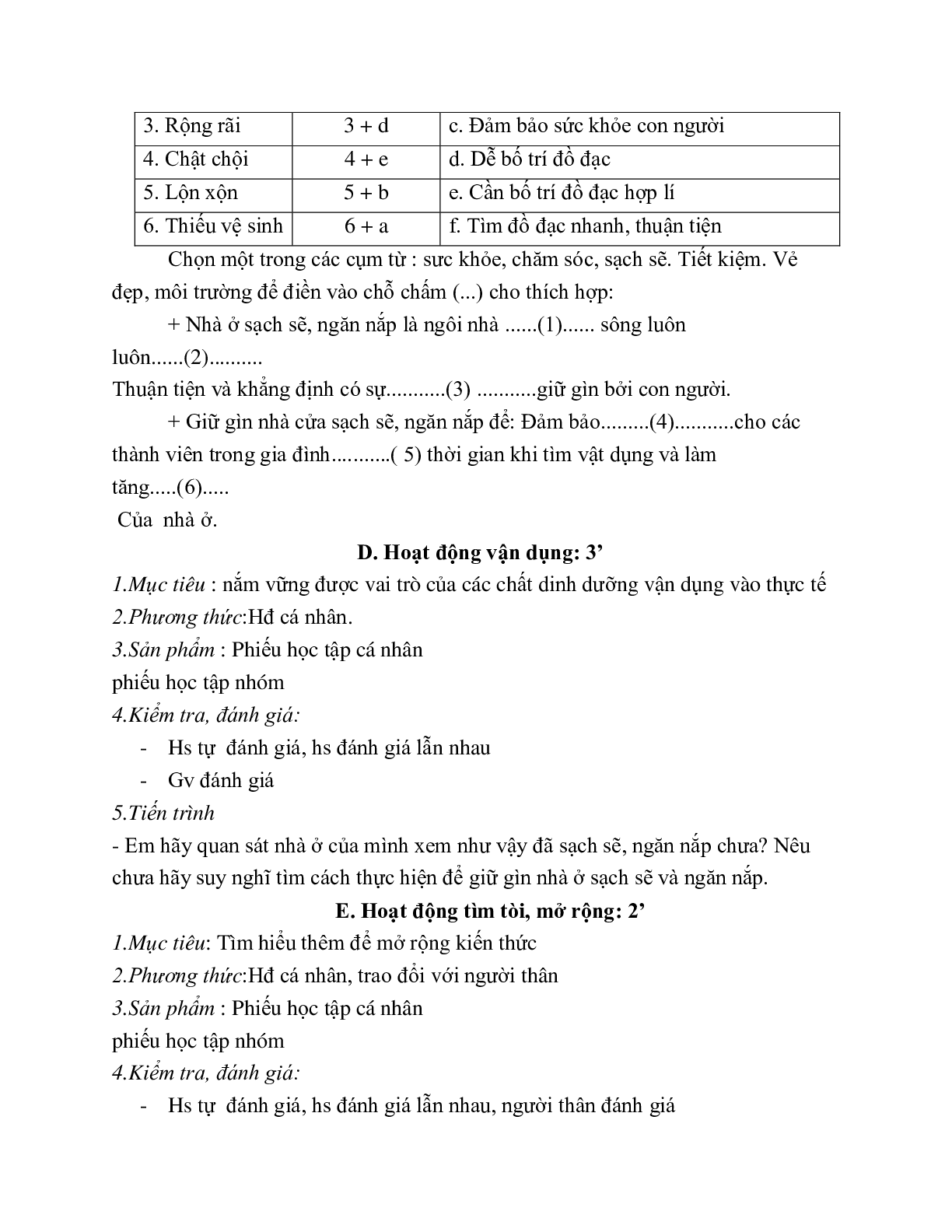 GIÁO ÁN CÔNG NGHỆ 6 BÀI 10: GÌN GIỮ NHÀ Ở SẠCH SẼ, NGĂN NẮP MỚI NHẤT (trang 7)