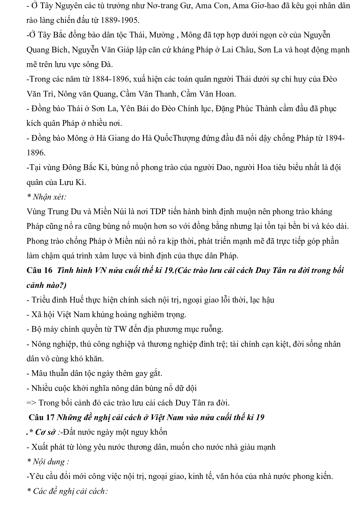 Đề cương ôn tập học kì 2 môn Lịch sử lớp 8 (trang 7)