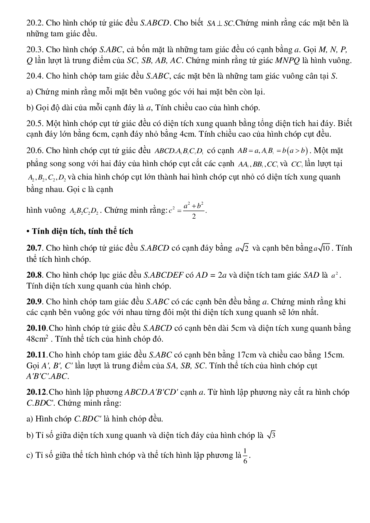 Hình chóp đều - Hình học toán 8 (trang 6)