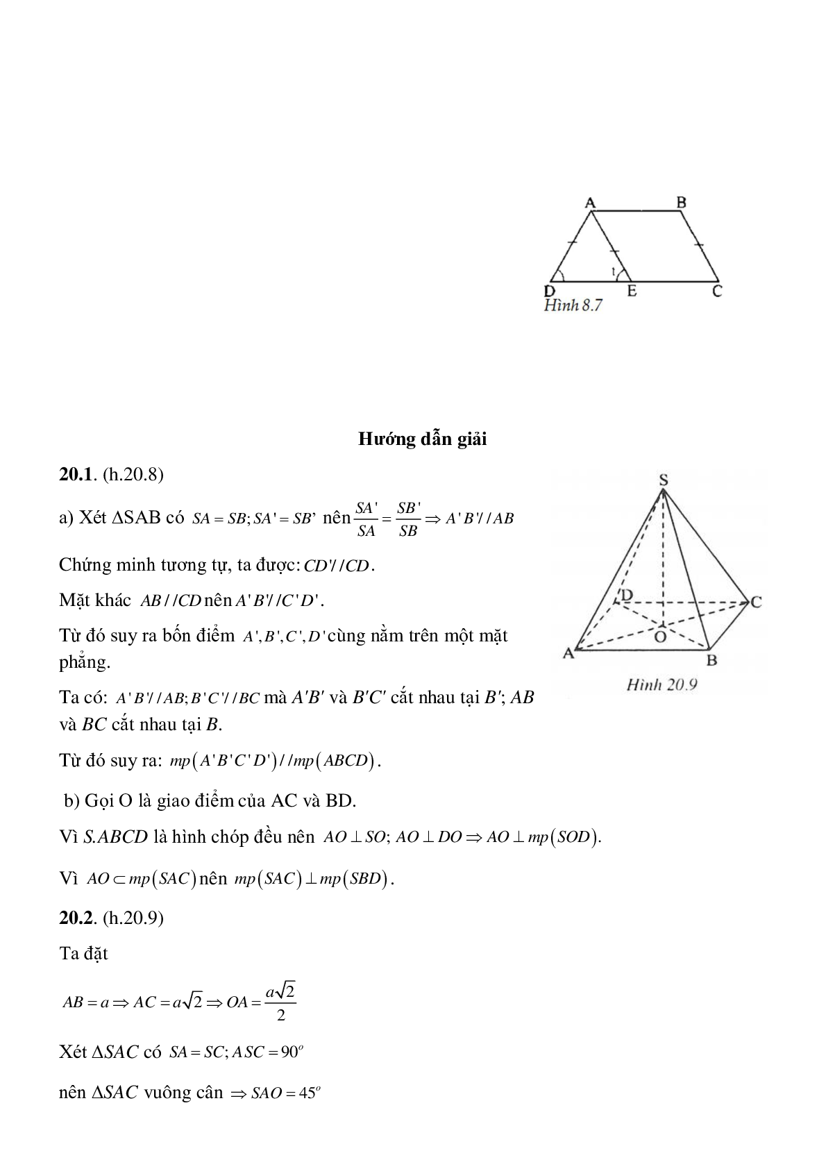 Hình chóp đều - Hình học toán 8 (trang 7)