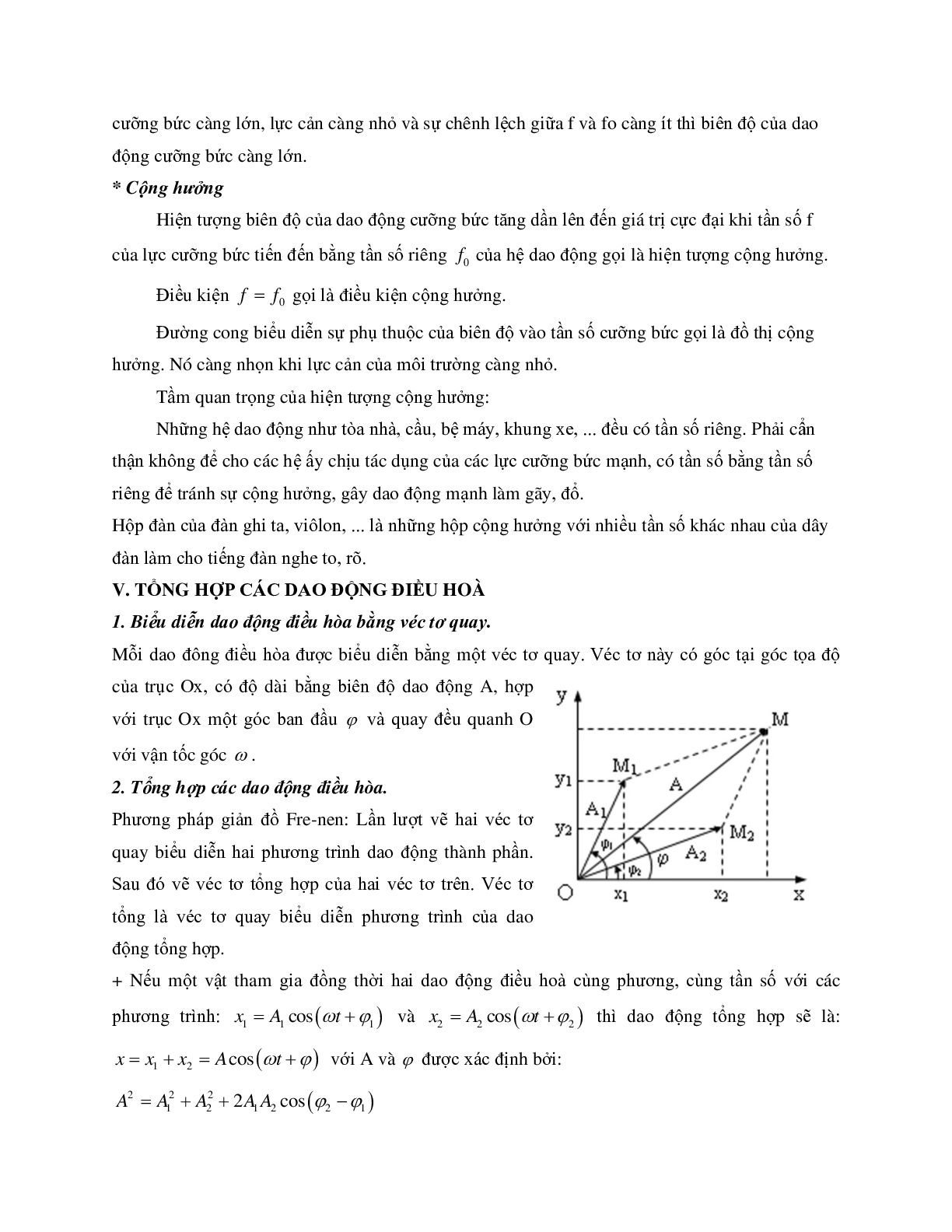 Câu hỏi lý thuyết chương Dao động cơ học môn Vật lý lớp 12 có đáp án (trang 4)