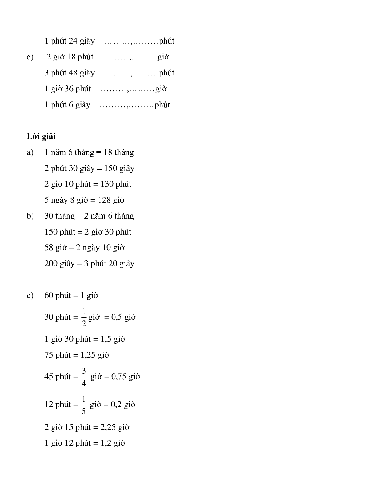 Vở bài tập Toán lớp 5 Tập 2 trang 87, 88, 89 Bài 149: Ôn tập về đo thời gian (trang 3)