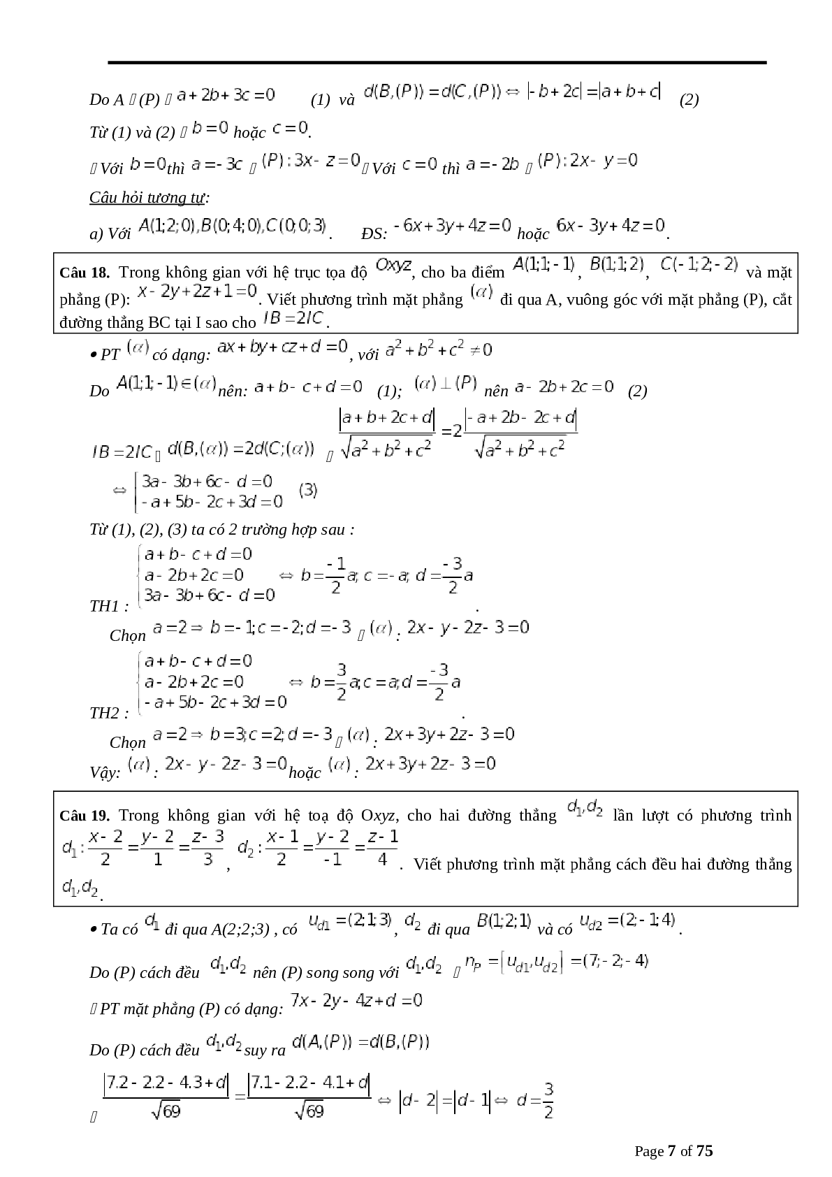 200 câu tự luận hình oxyz vận dụng có lời giải (trang 7)