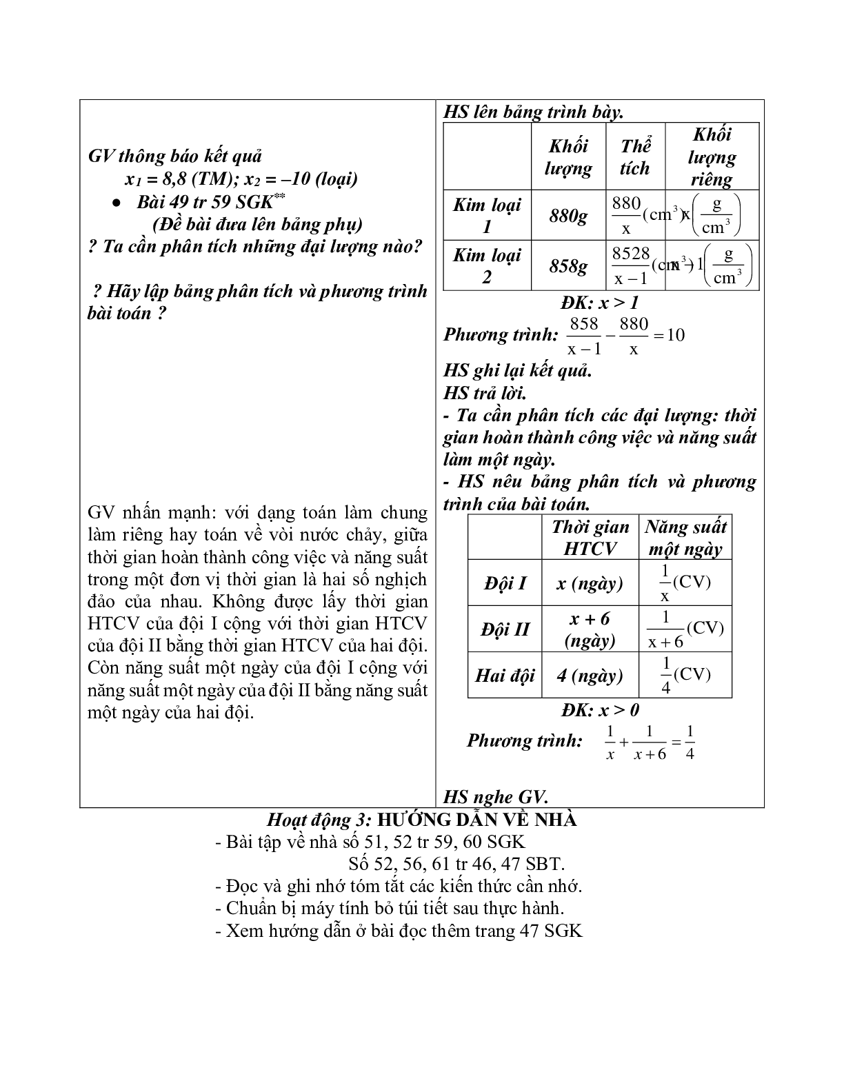 Giáo án Luyện tập Giải bài toán bằng cách lập phương trình (2023) mới nhất - Toán 9 (trang 5)