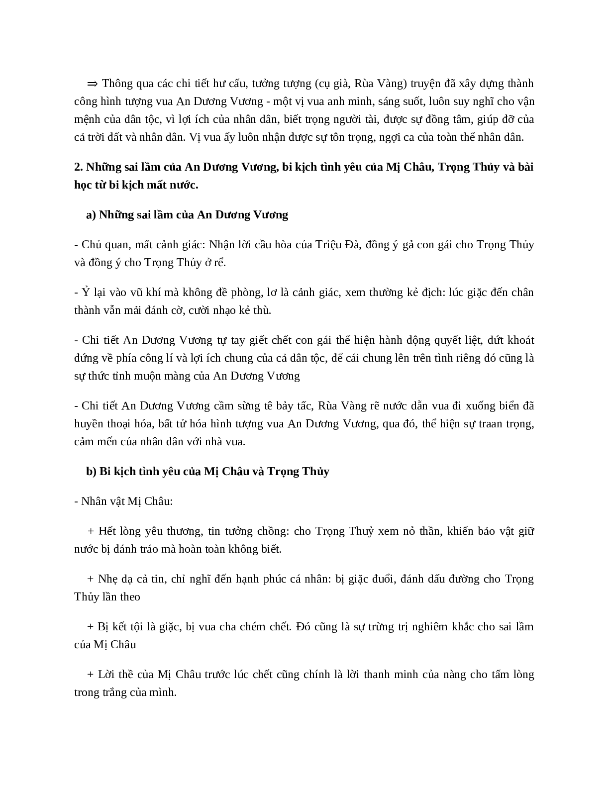 Truyện An Dương Vương và Mị Châu, Trọng Thủy - nội dung, dàn ý phân tích, bố cục, tóm tắt (trang 3)