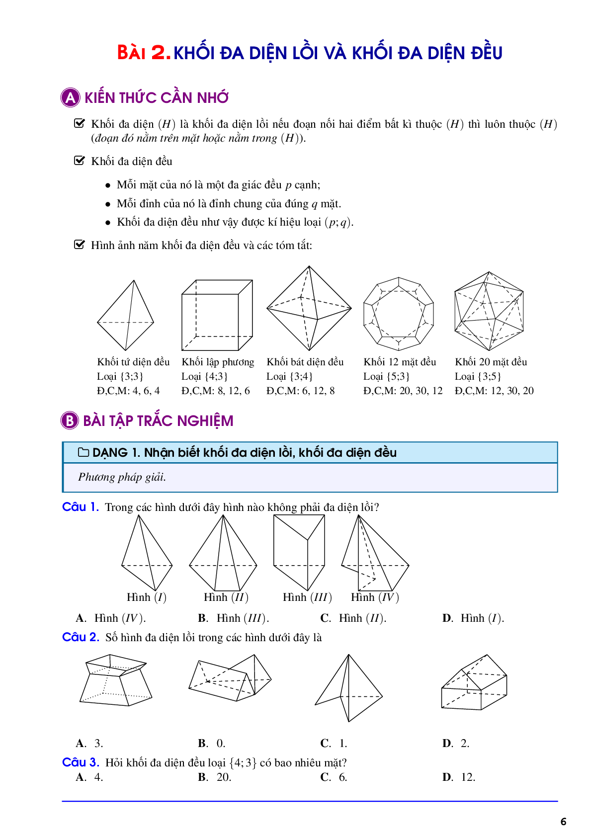 Lý thuyết và bài tập khối đa diện và thể tích khối đa diện (trang 6)