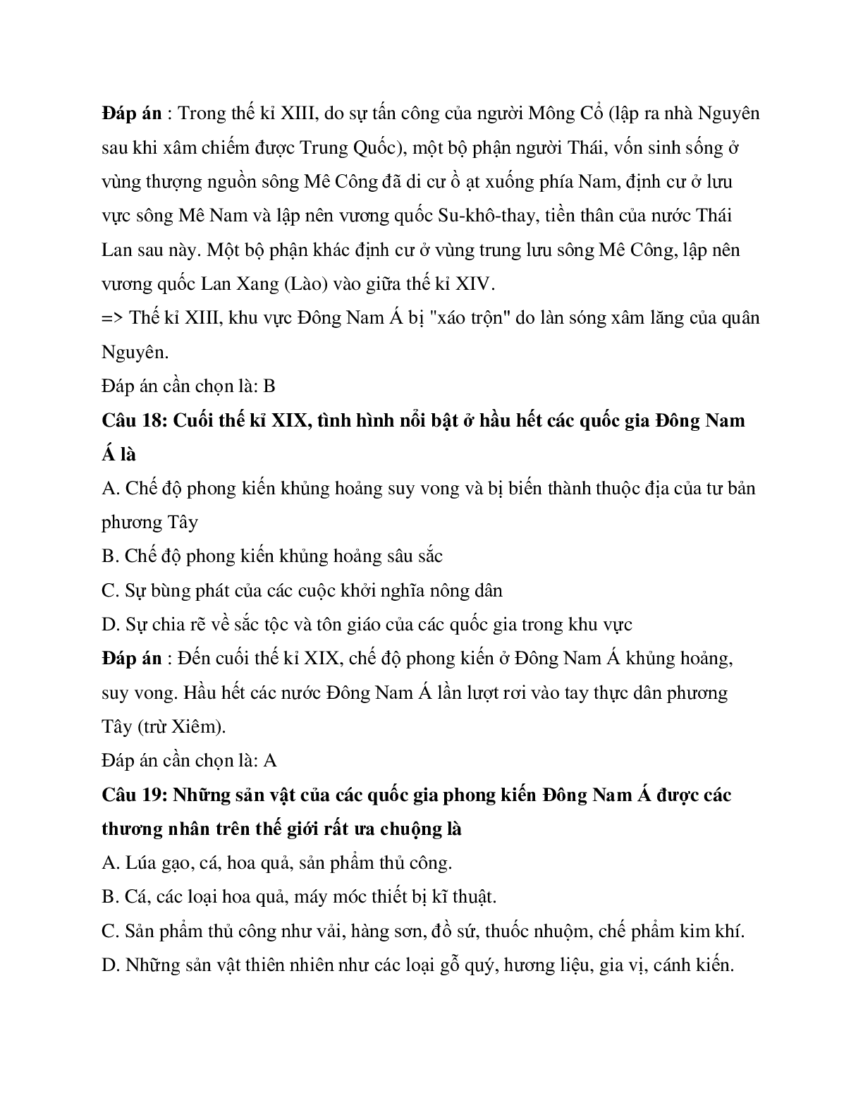 Trắc nghiệm Lịch sử 10 Bài 8 có đáp án: Sự hình thành, phát triển các vương quốc ở Đông Nam Á (trang 9)