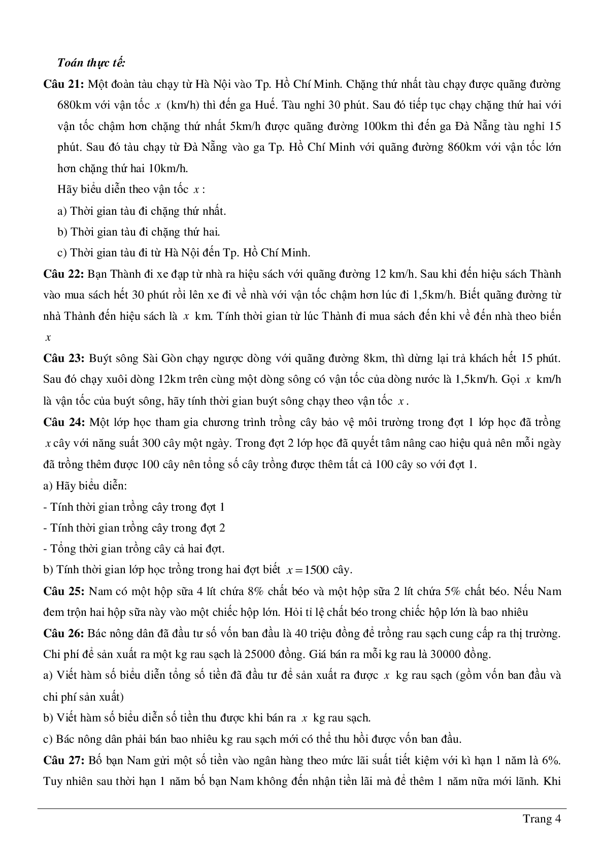 28 Bài tập Toán 8 Chương 2: Phân thức đại số có đáp án (trang 4)