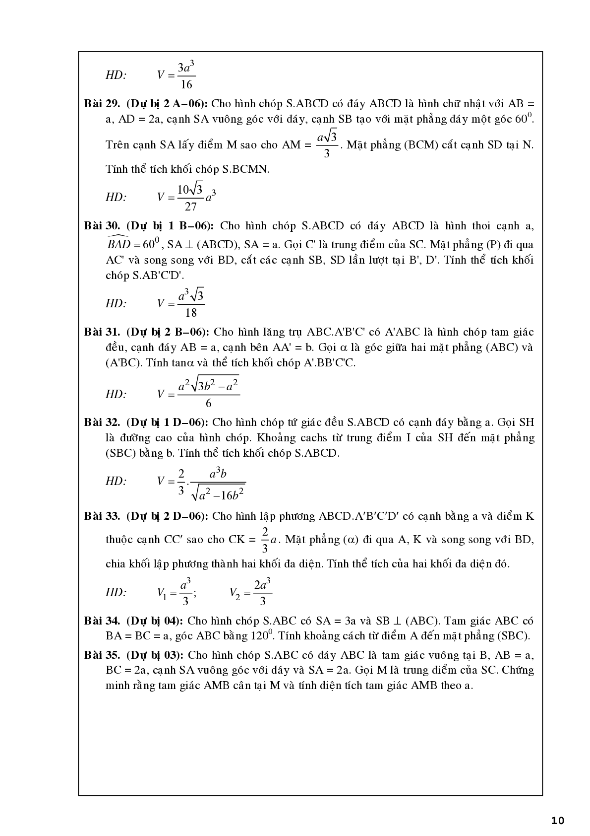 Lý thuyết cơ bản và bài tập về khối đa diện (trang 10)