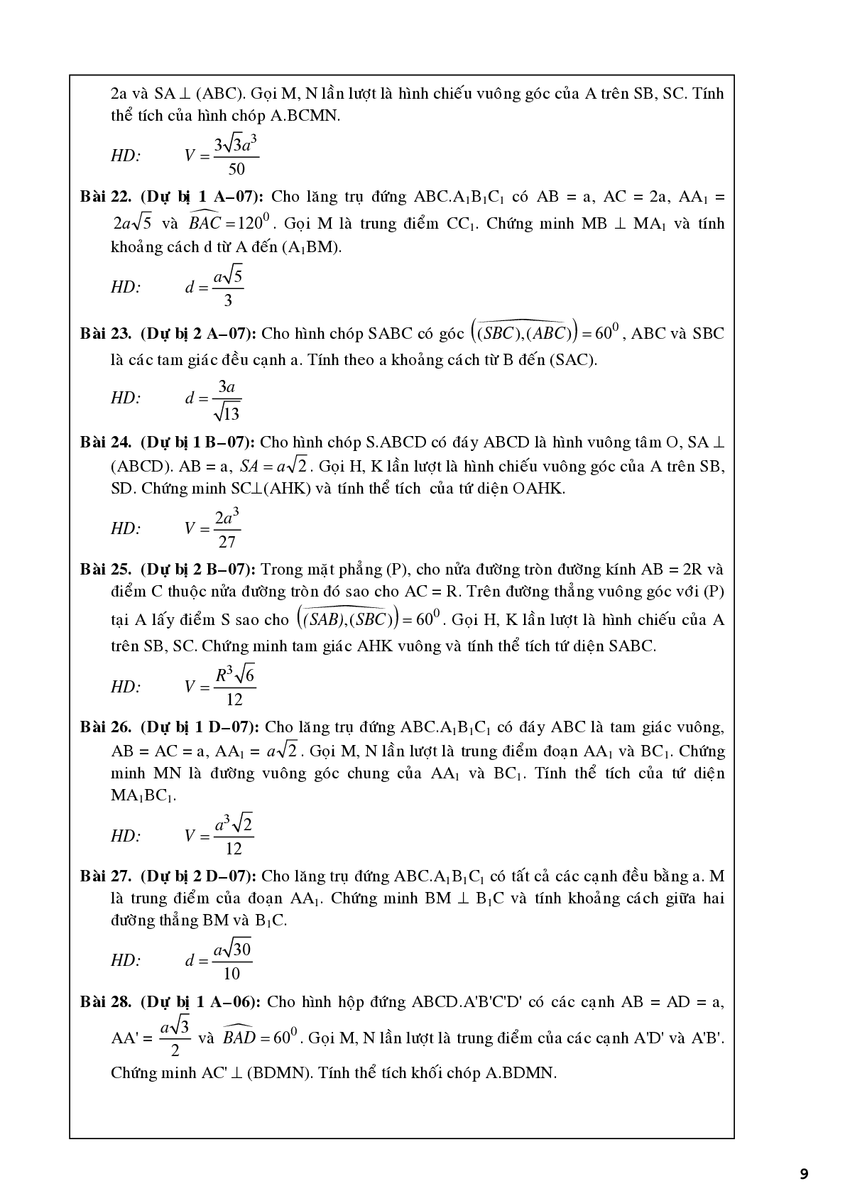 Lý thuyết cơ bản và bài tập về khối đa diện (trang 9)