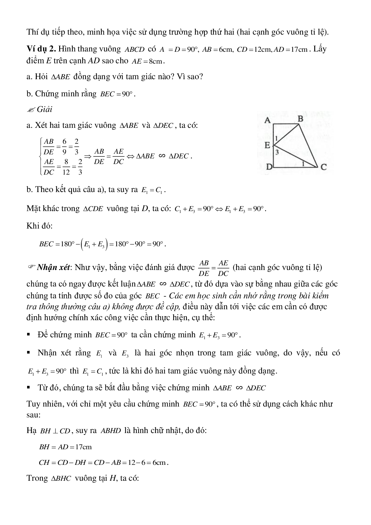 50 Bài tập Các trường hợp đồng dạng của tam giác vuông (có đáp án)- Toán 8 (trang 2)