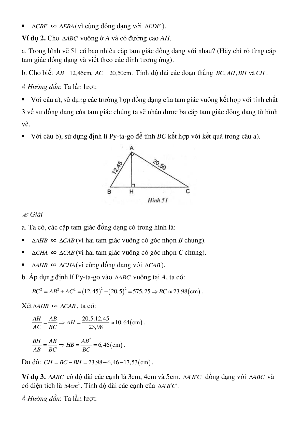50 Bài tập Các trường hợp đồng dạng của tam giác vuông (có đáp án)- Toán 8 (trang 5)