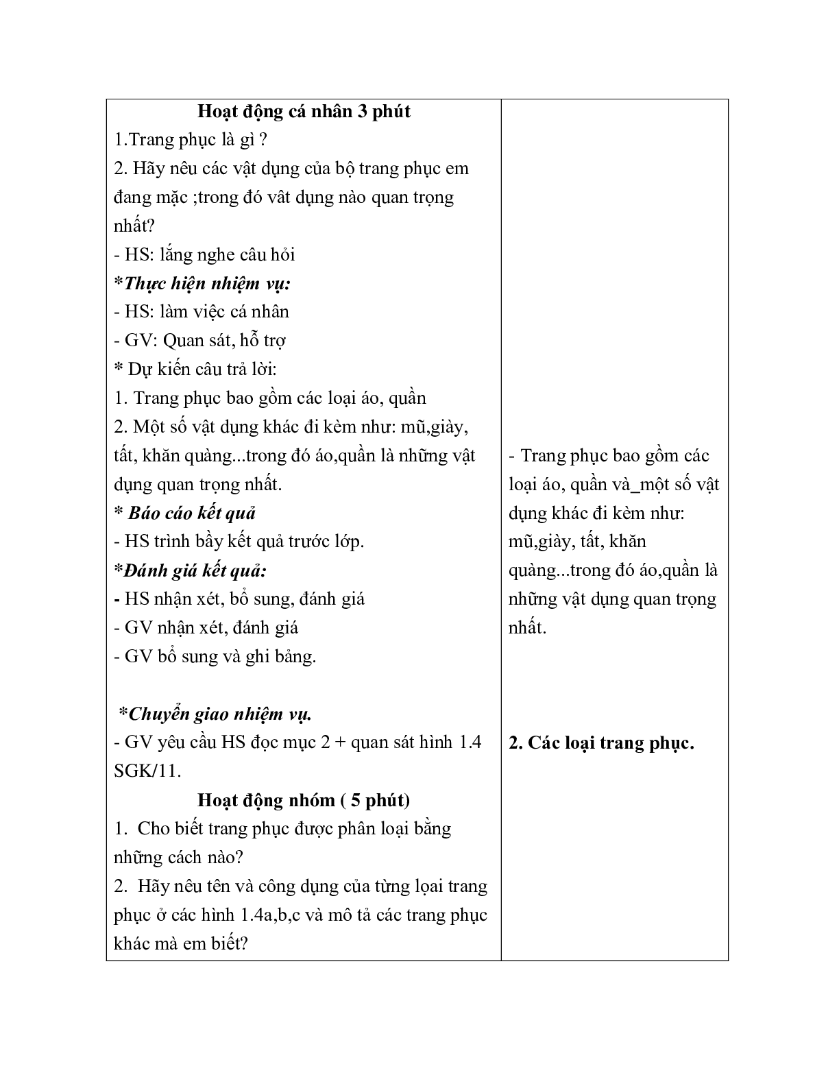 GIÁO ÁN CÔNG NGHỆ 6 BÀI 2: LỰA CHỌN TRANG PHỤC  (T1) MỚI NHẤT (trang 4)