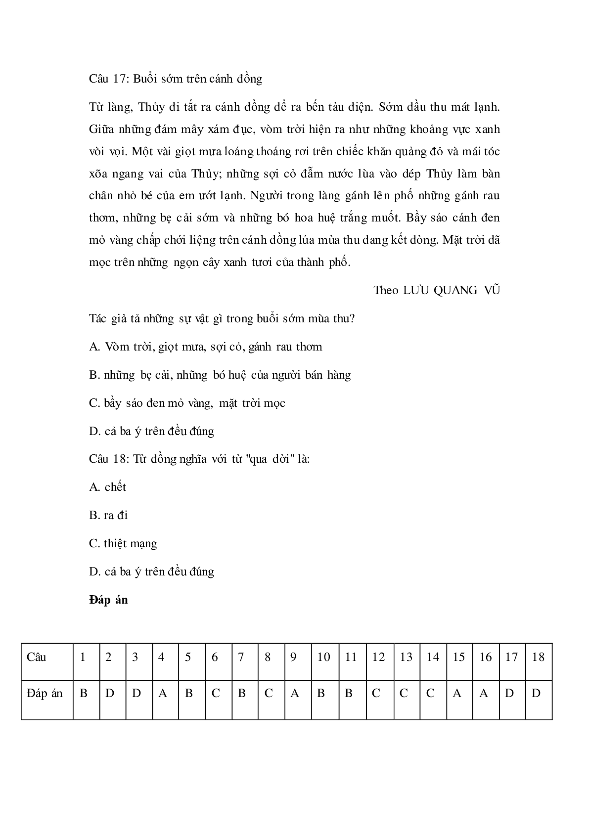 Trắc nghiệm Tiếng Việt lớp 5 Tuần 1 có đáp án (trang 5)
