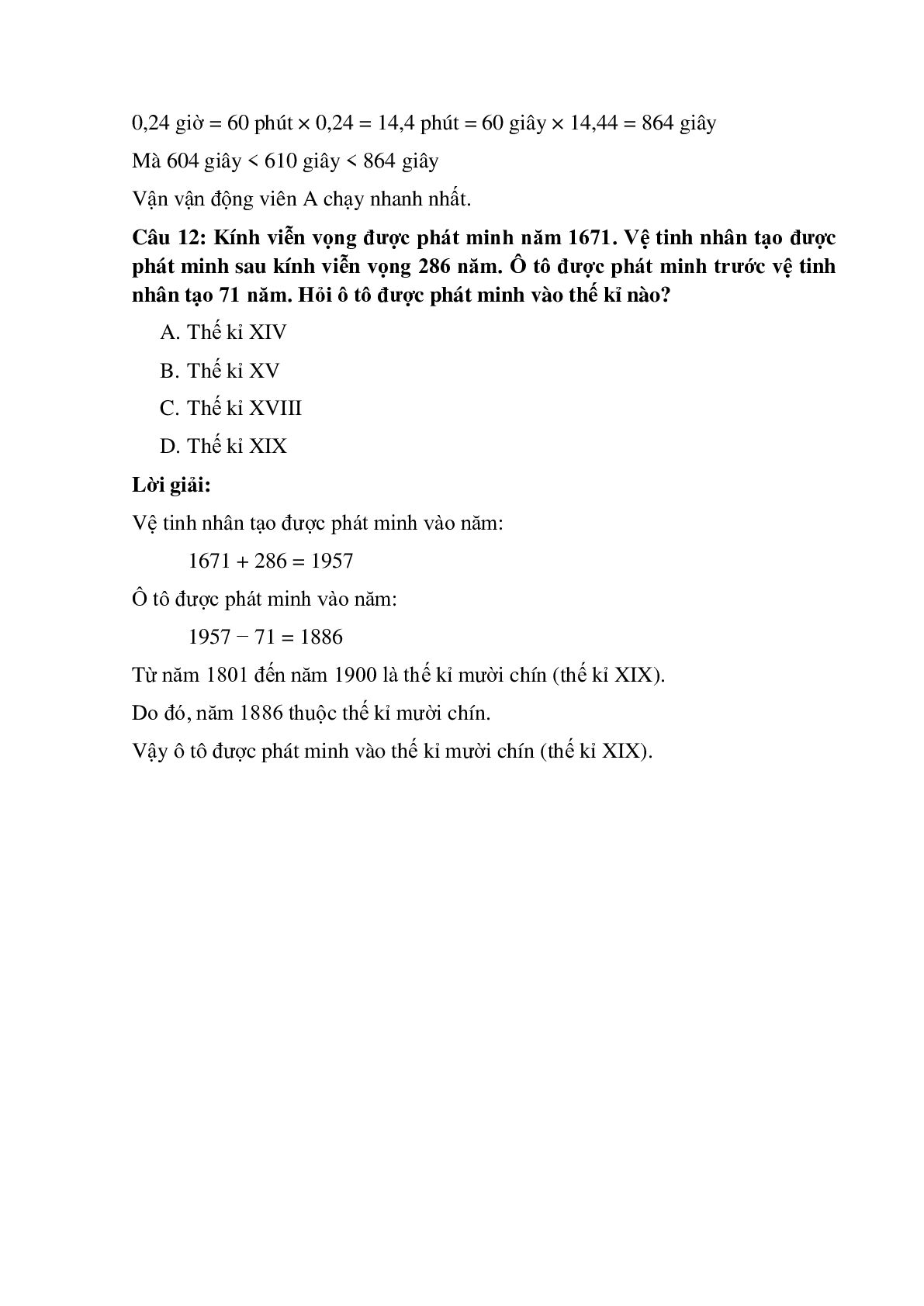 12 câu Trắc nghiệm Ôn tập về đo thời gian có đáp án 2023 – Toán lớp 5 (trang 4)