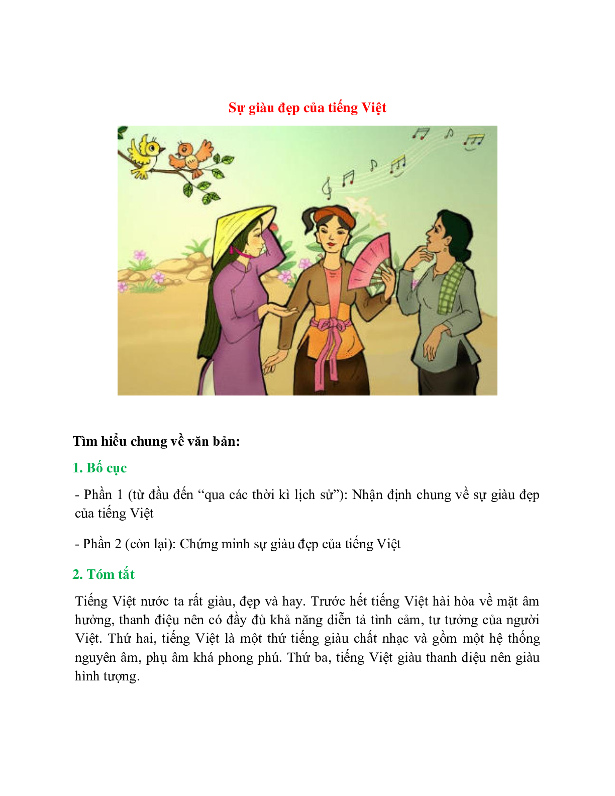 Sự giàu đẹp của tiếng Việt – Ngữ văn lớp 7 (trang 1)