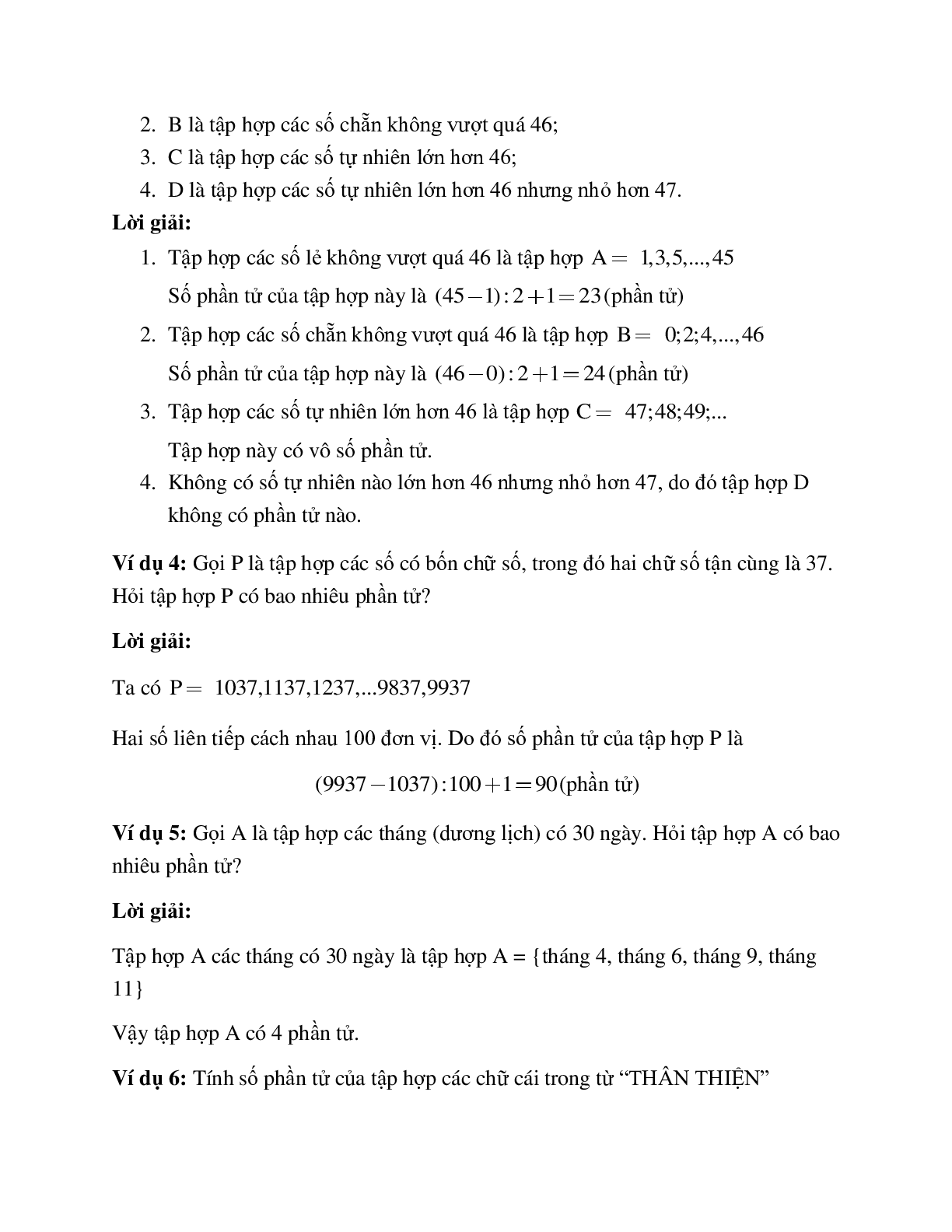 Hệ thống bài tập về Số phần tử của một tập hợp - Tập hợp con có lời giải (trang 2)