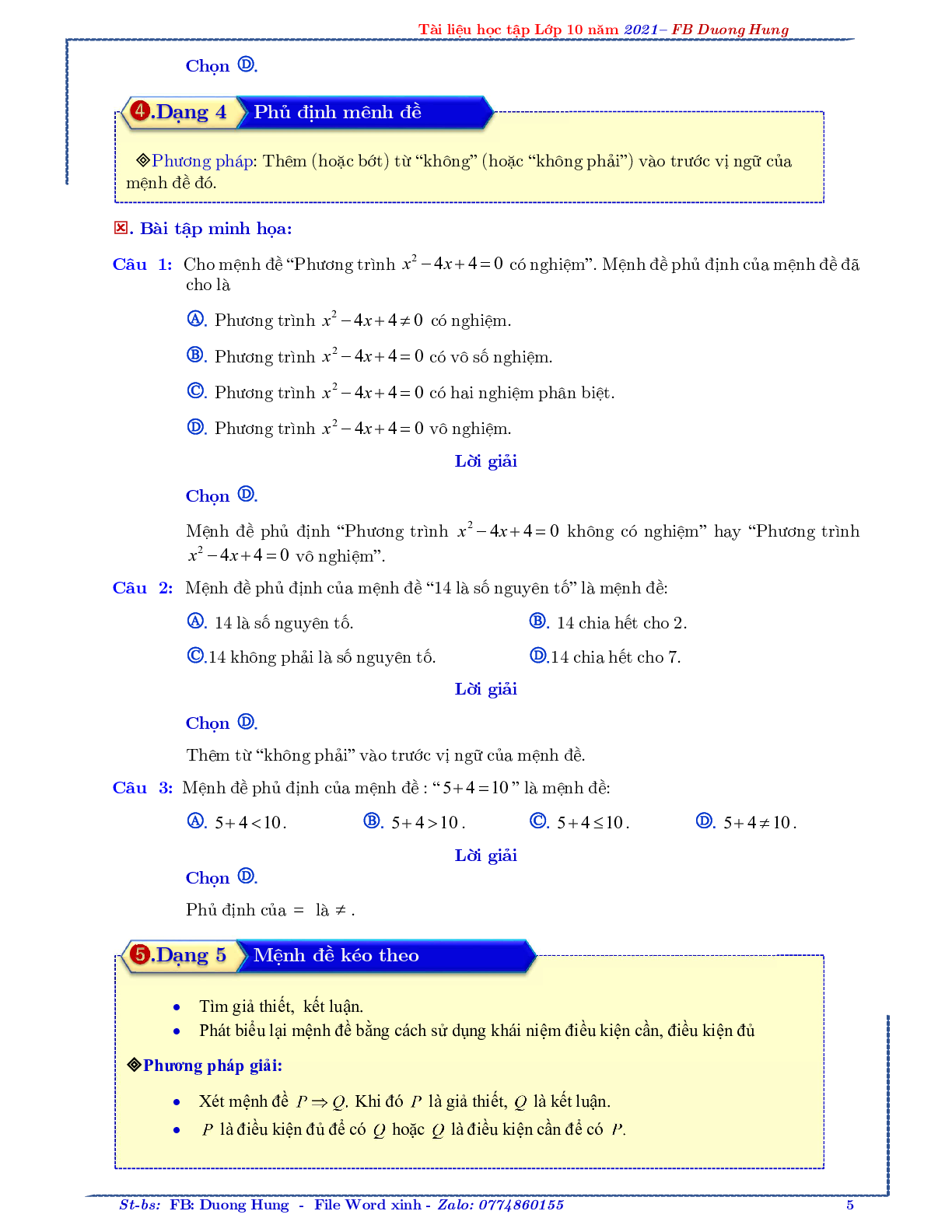 Chuyên đề về mệnh đề và tập hợp - bản 1 (trang 5)