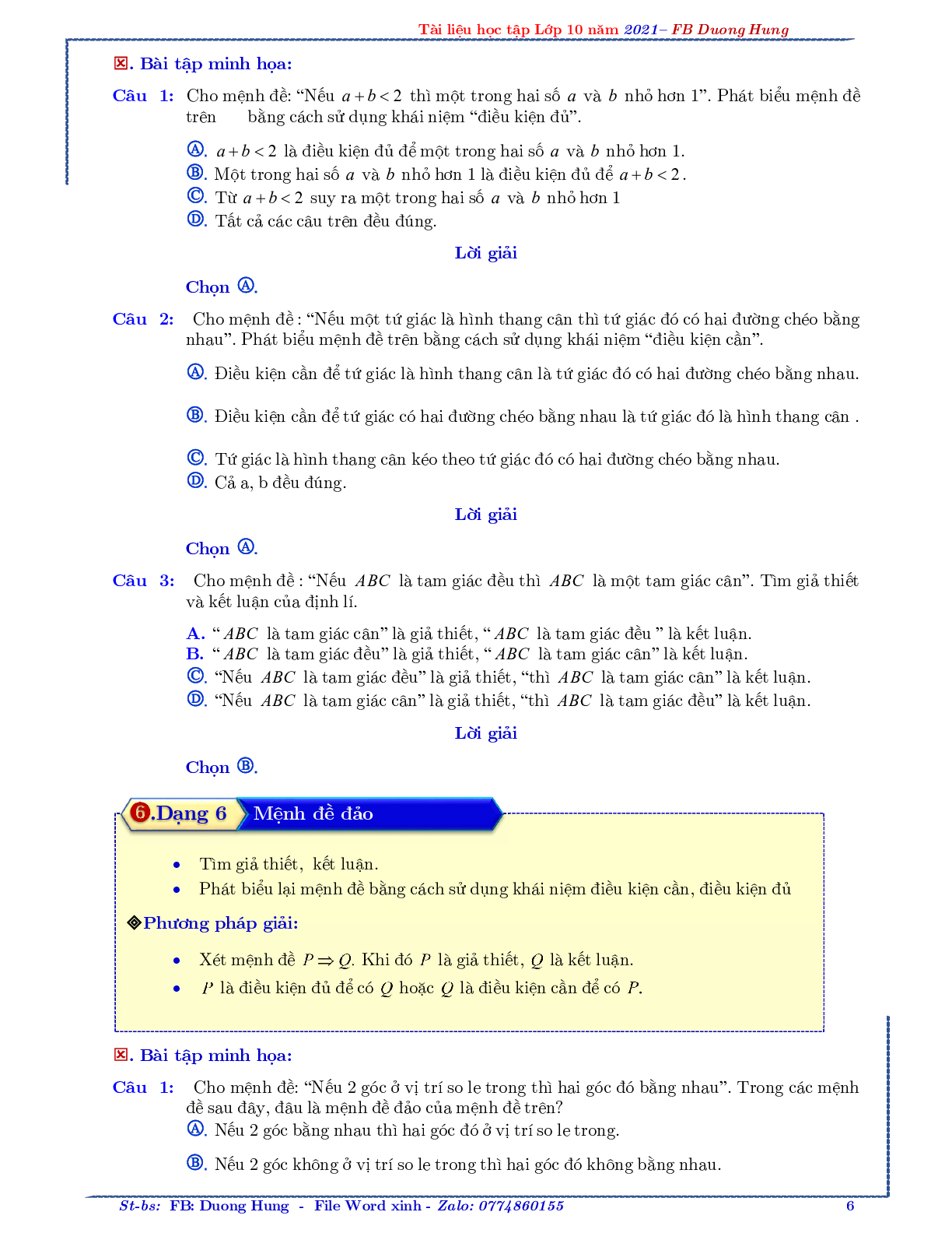 Chuyên đề về mệnh đề và tập hợp - bản 1 (trang 6)