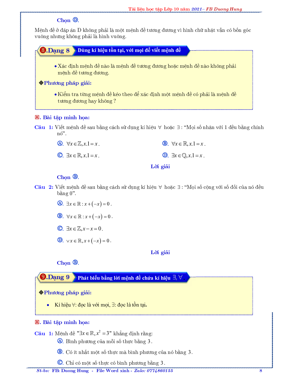 Chuyên đề về mệnh đề và tập hợp - bản 1 (trang 8)