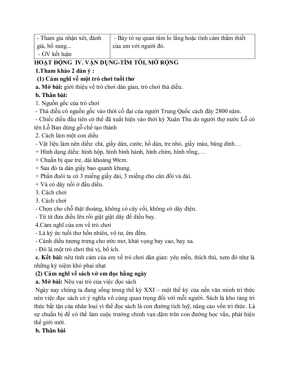 Giáo án ngữ văn lớp 7 Tuần 9 Tiết 36: Cách lập ý của bài văn biểu cảm mới nhất (trang 4)