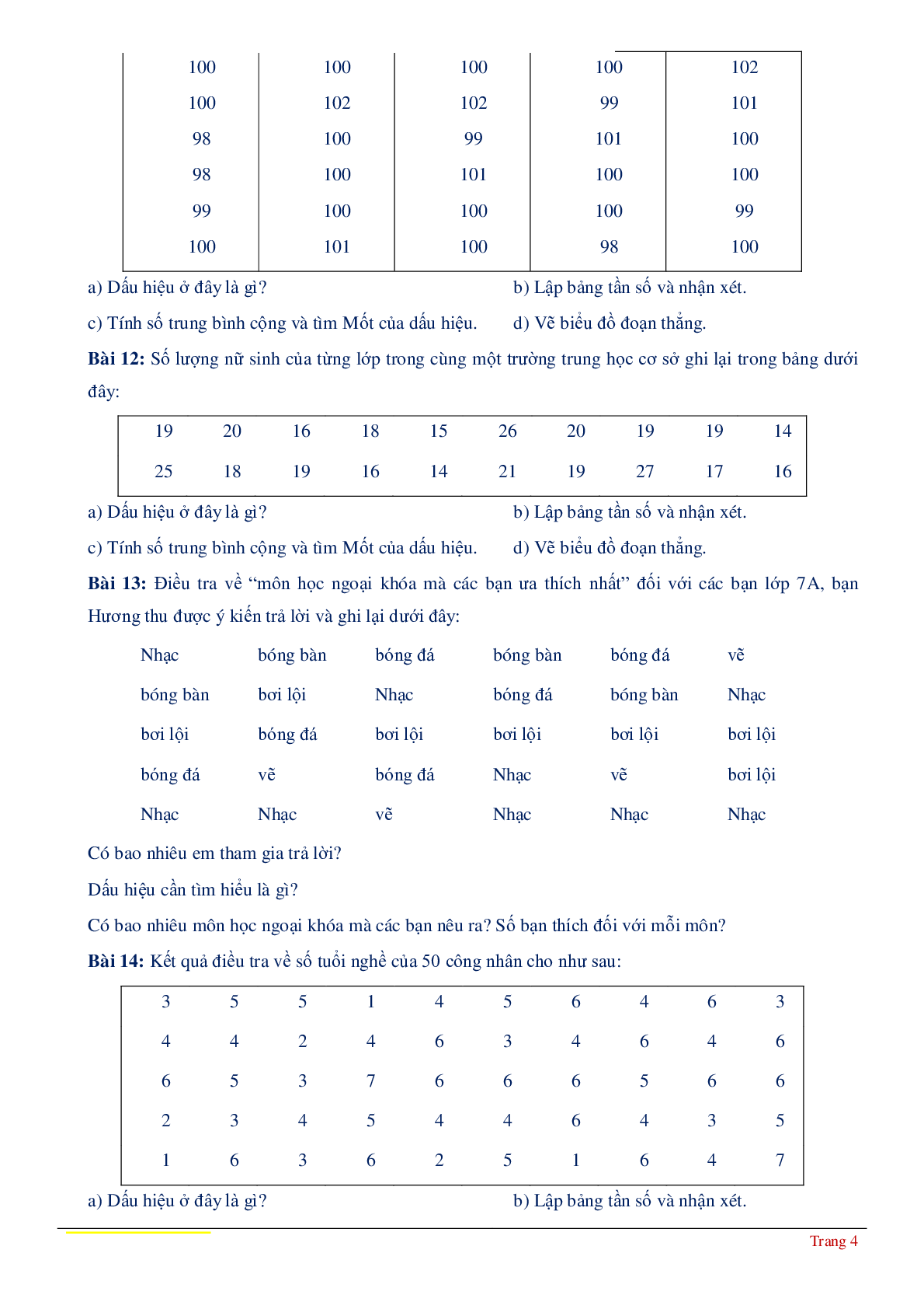 Hướng dẫn ôn thi học kỳ II Toán 7 (trang 4)