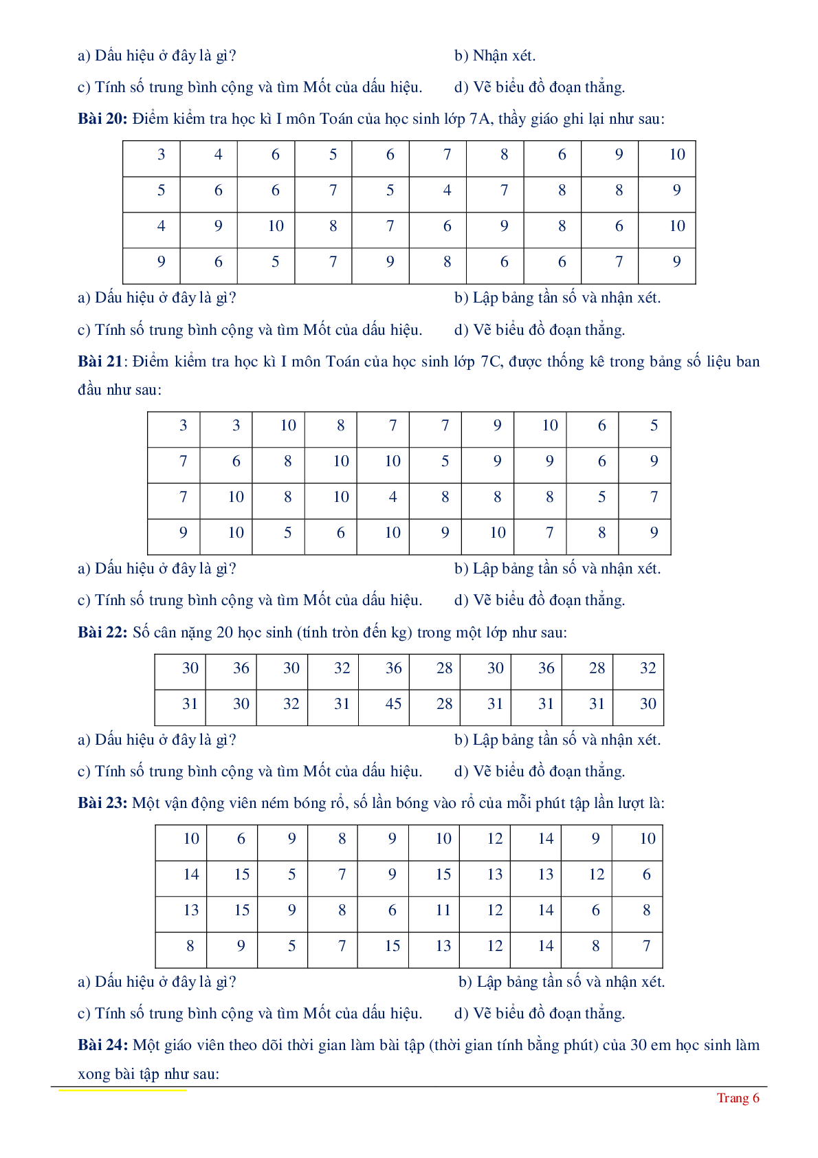 Hướng dẫn ôn thi học kỳ II Toán 7 (trang 6)