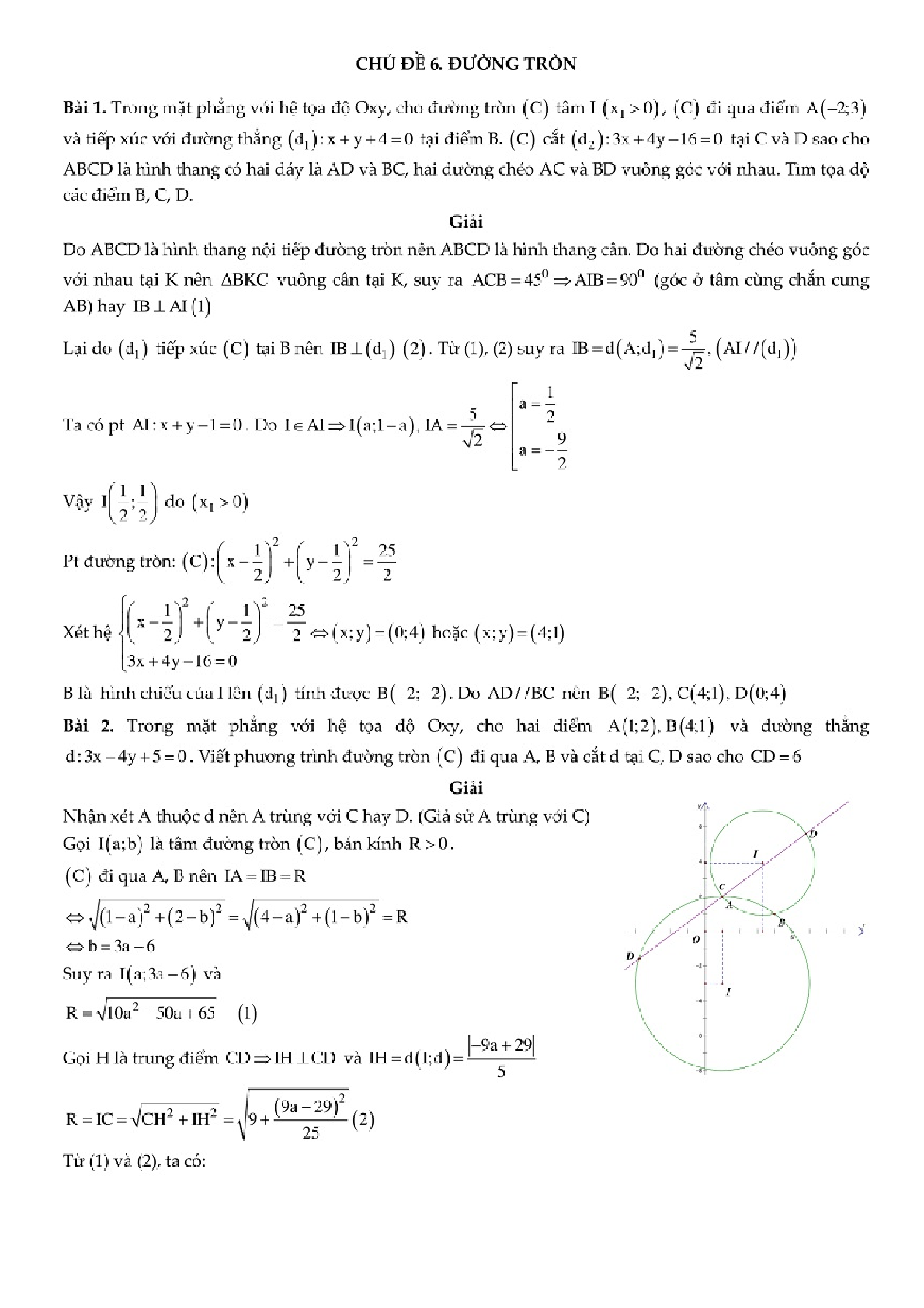51 bài toán Đường tròn trong chuyên đề Hình học phẳng (trang 1)