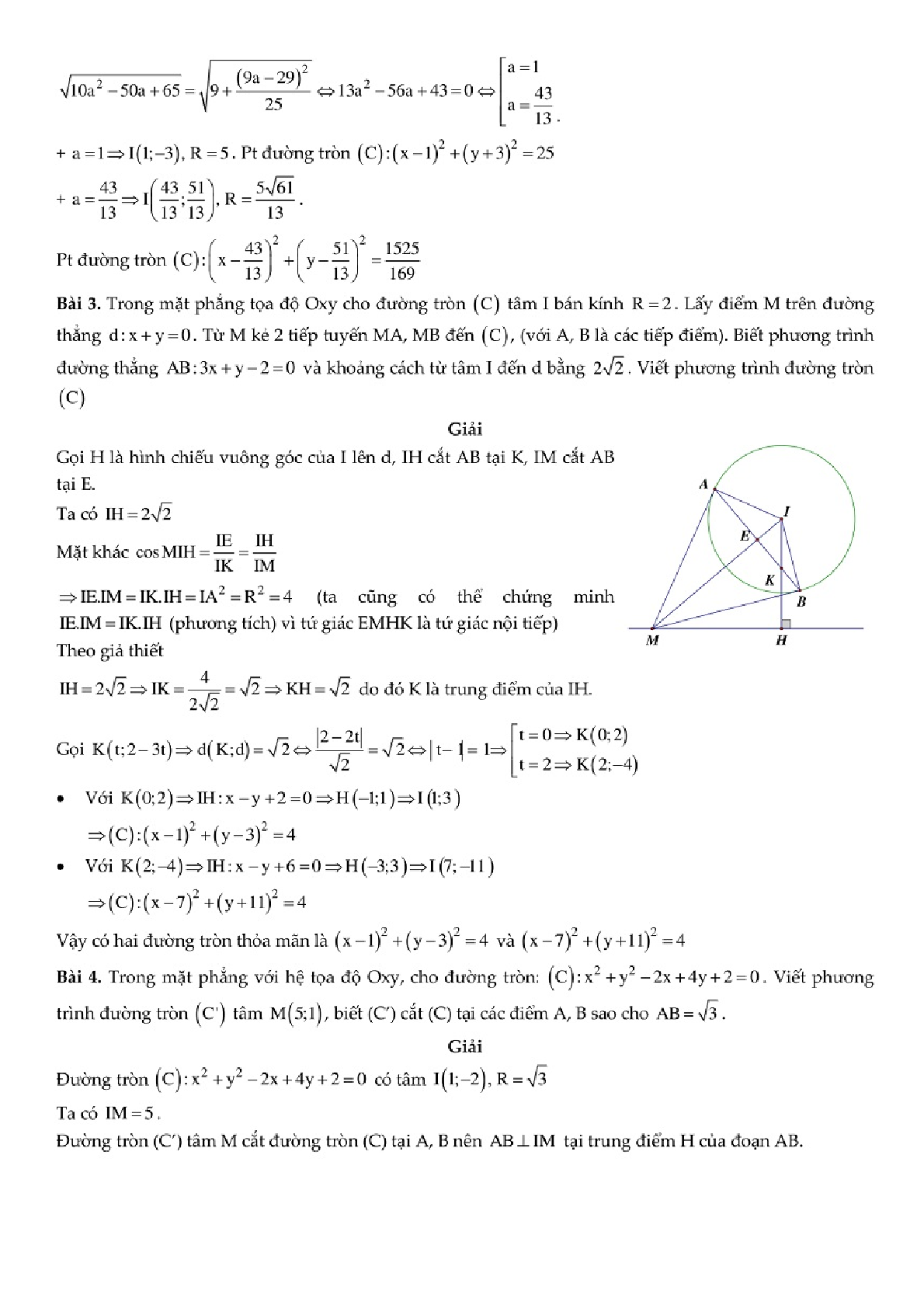 51 bài toán Đường tròn trong chuyên đề Hình học phẳng (trang 2)