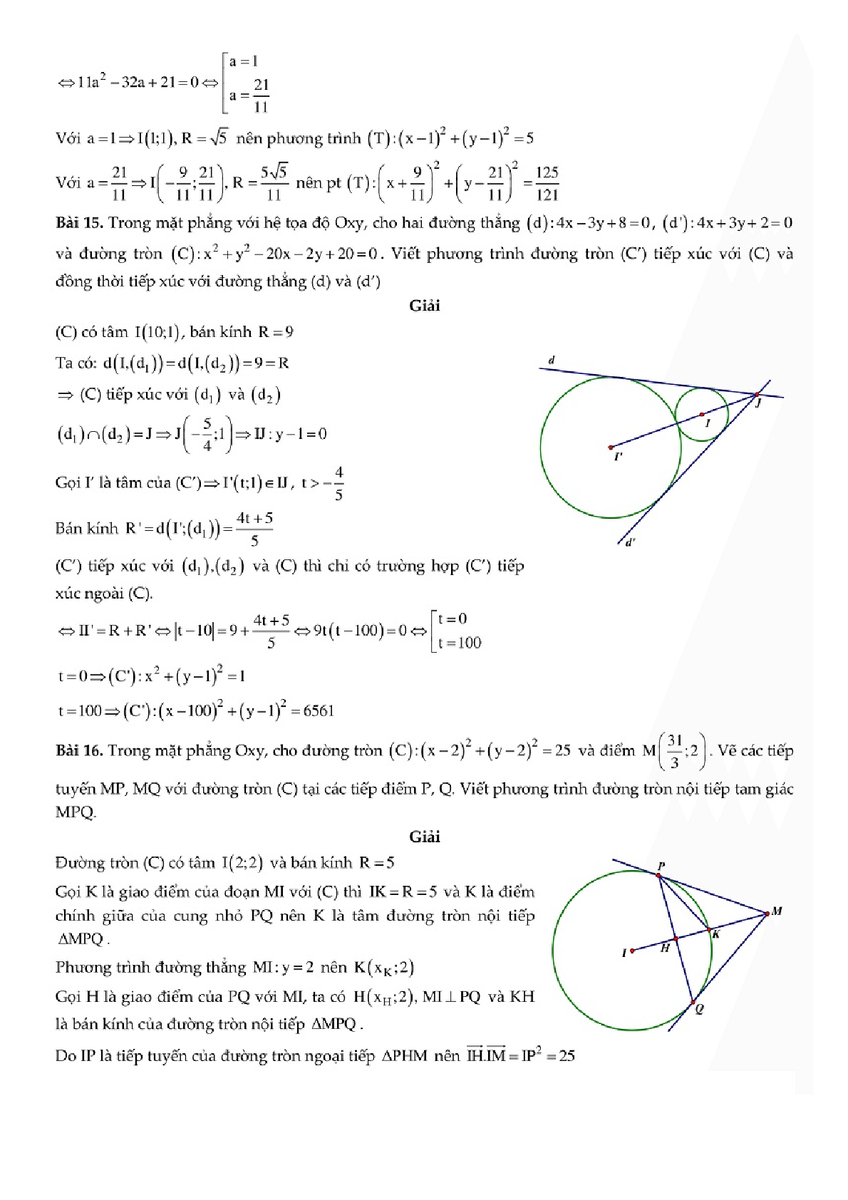 51 bài toán Đường tròn trong chuyên đề Hình học phẳng (trang 8)