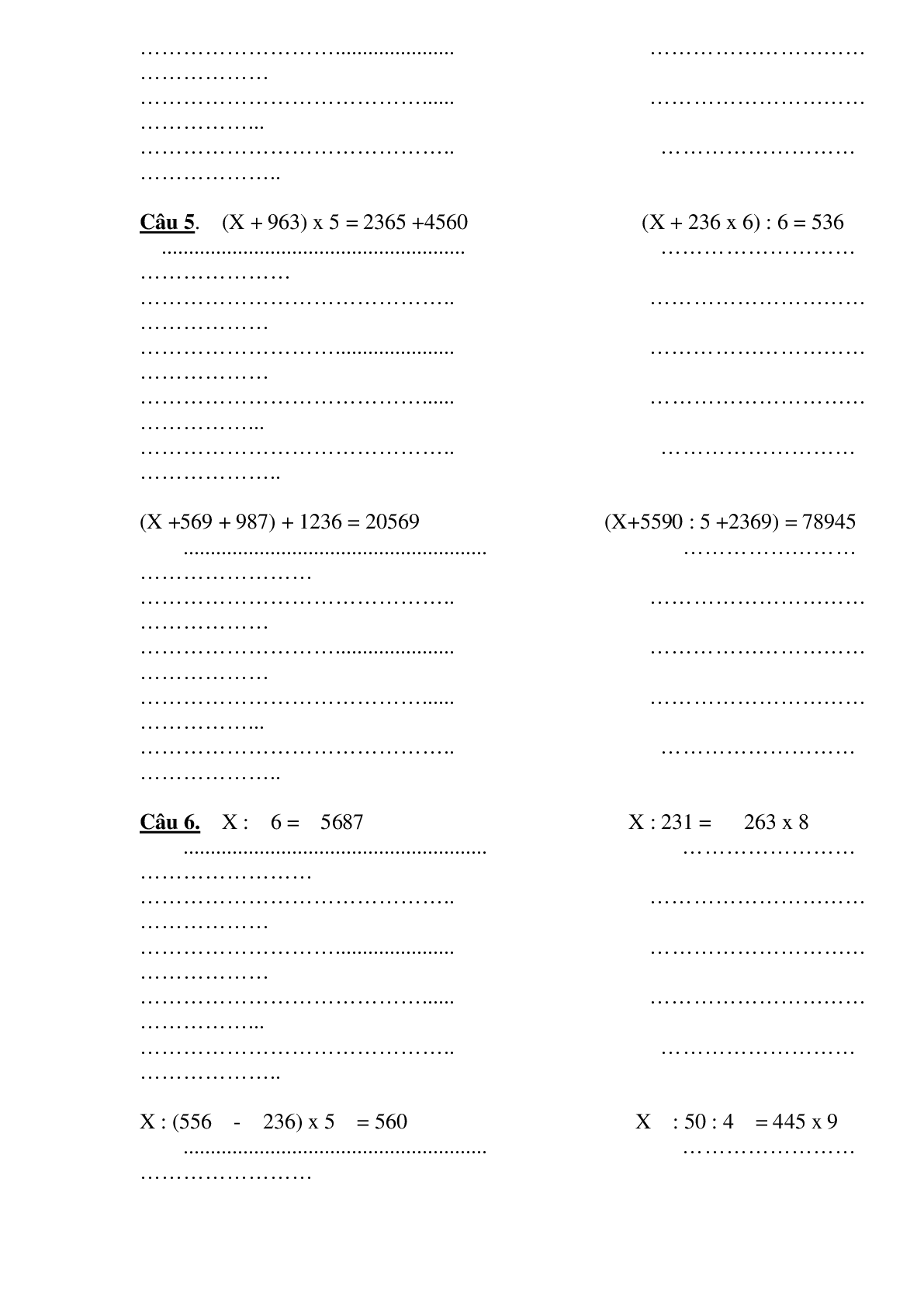 Dạng toán tìm X môn Toán lớp 4 (trang 5)