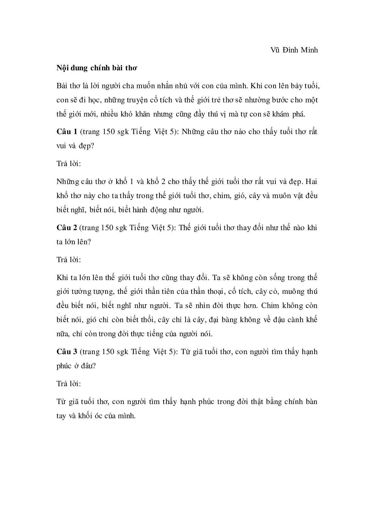 Soạn Tiếng Việt lớp 5; Tập đọc: Sang năm con lên bảy mới nhất (trang 2)