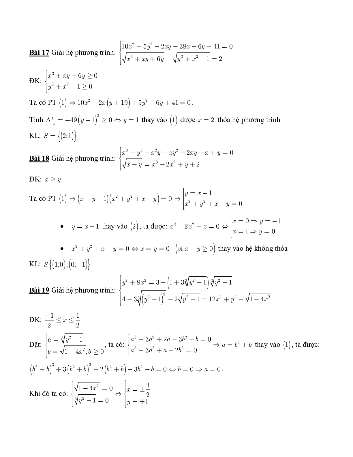 Tuyển tập 100 bài toán Hệ phương trình (trang 10)