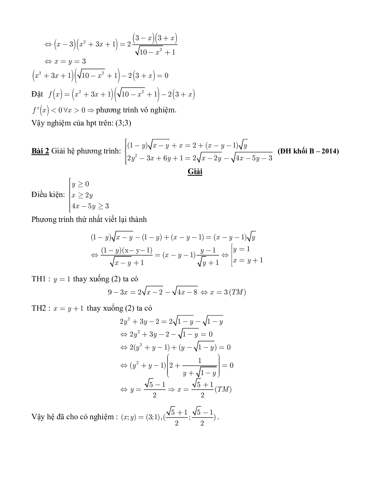 Tuyển tập 100 bài toán Hệ phương trình (trang 3)