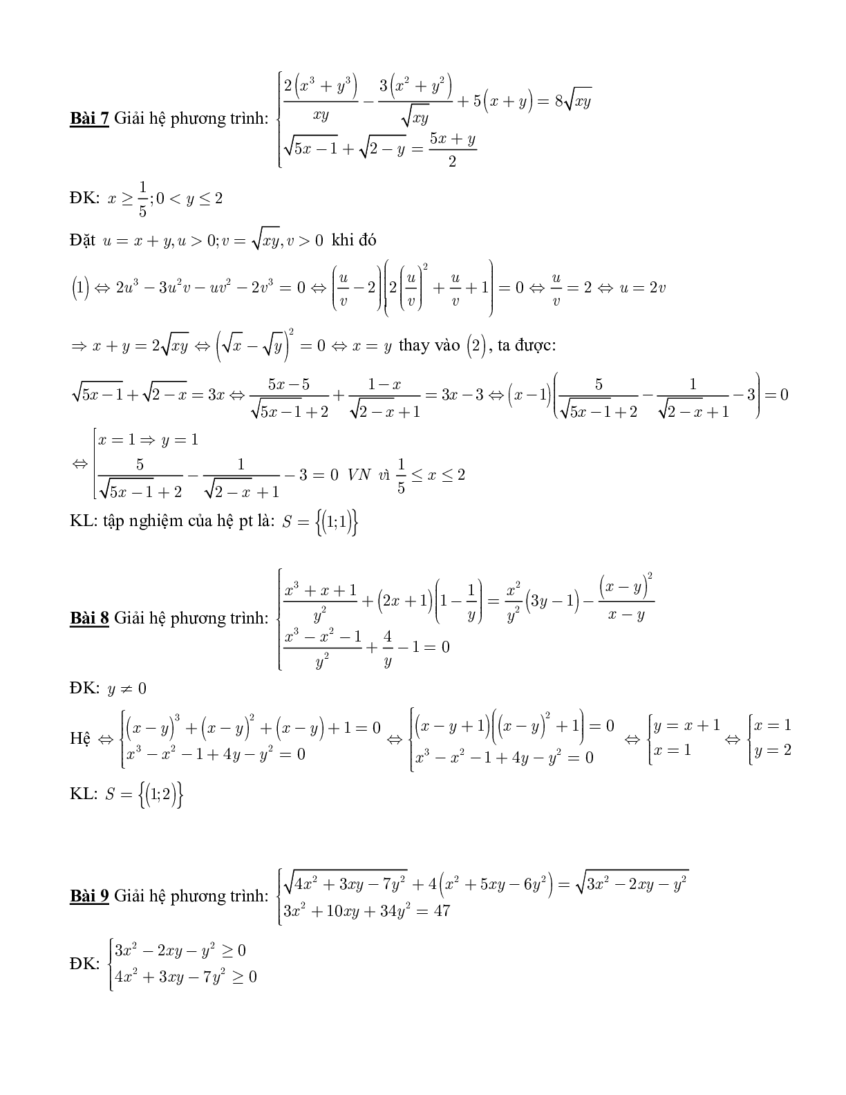Tuyển tập 100 bài toán Hệ phương trình (trang 6)