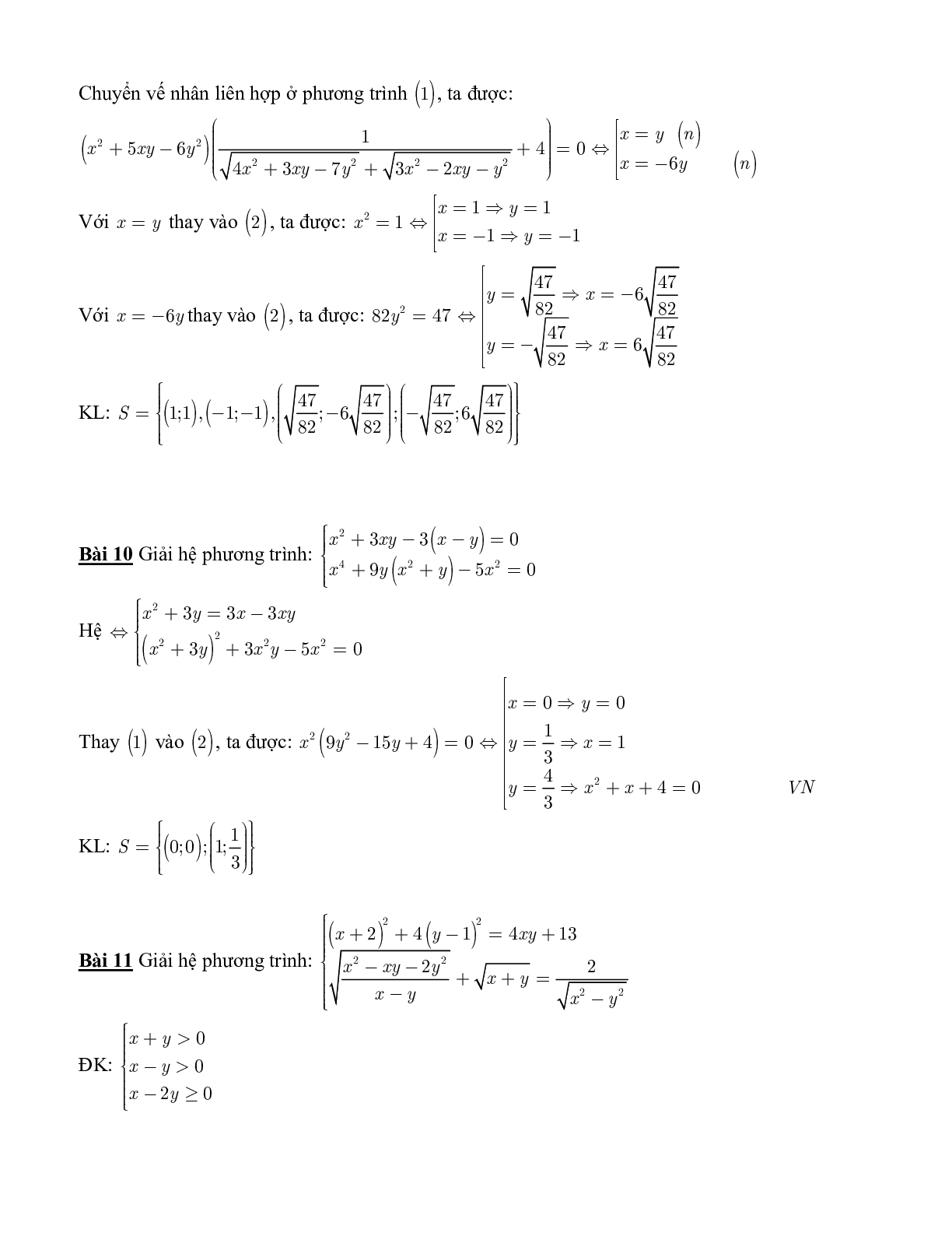 Tuyển tập 100 bài toán Hệ phương trình (trang 7)