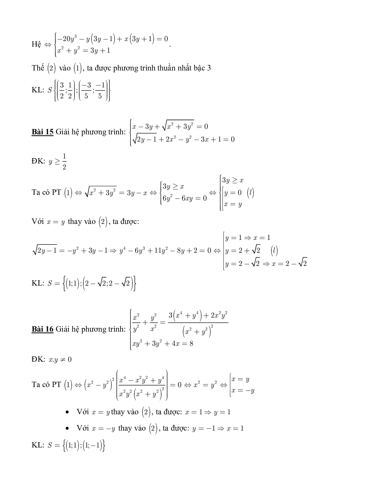 Tuyển tập 100 bài toán Hệ phương trình (trang 9)