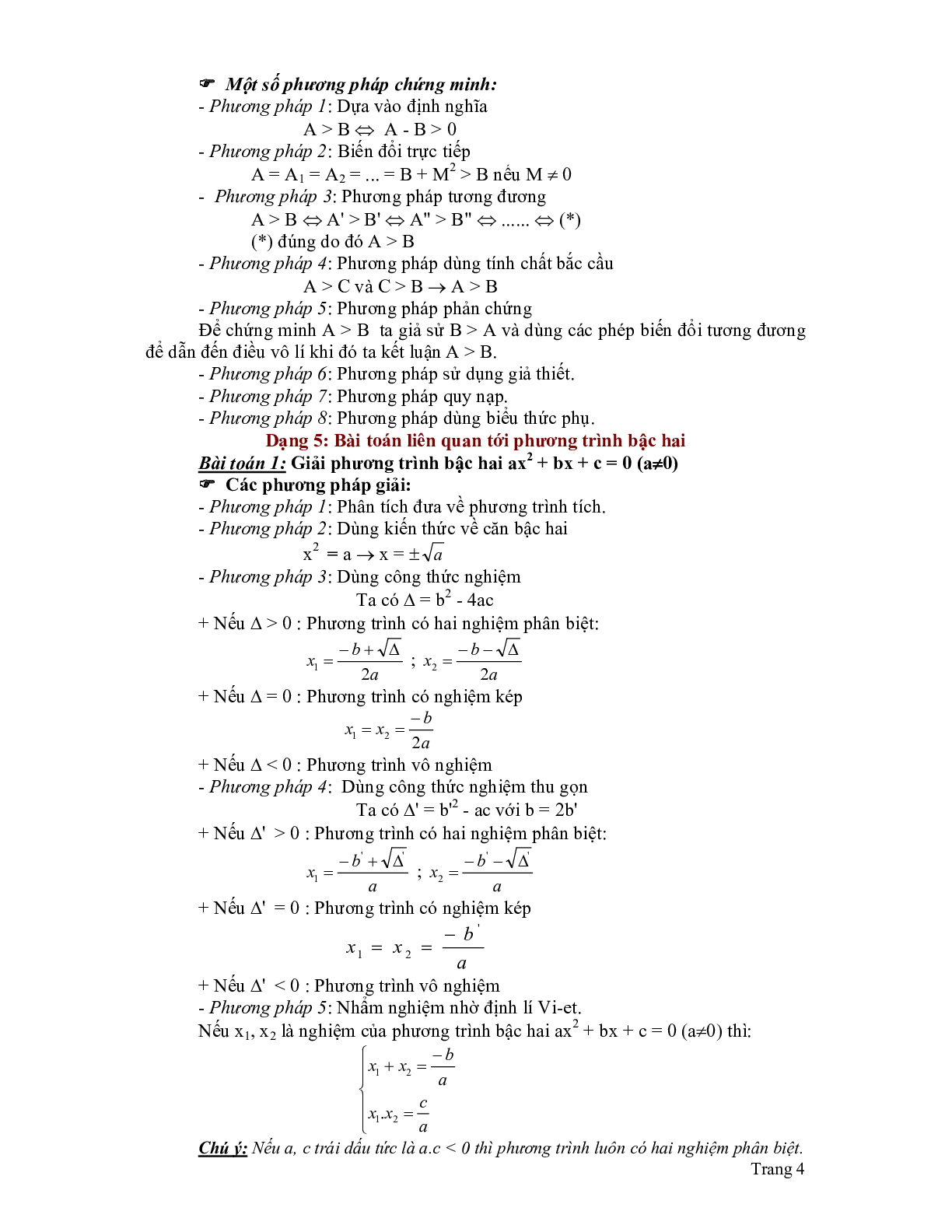 Lý thuyết và bài tập phần Đại số Toán lớp 9 (trang 4)
