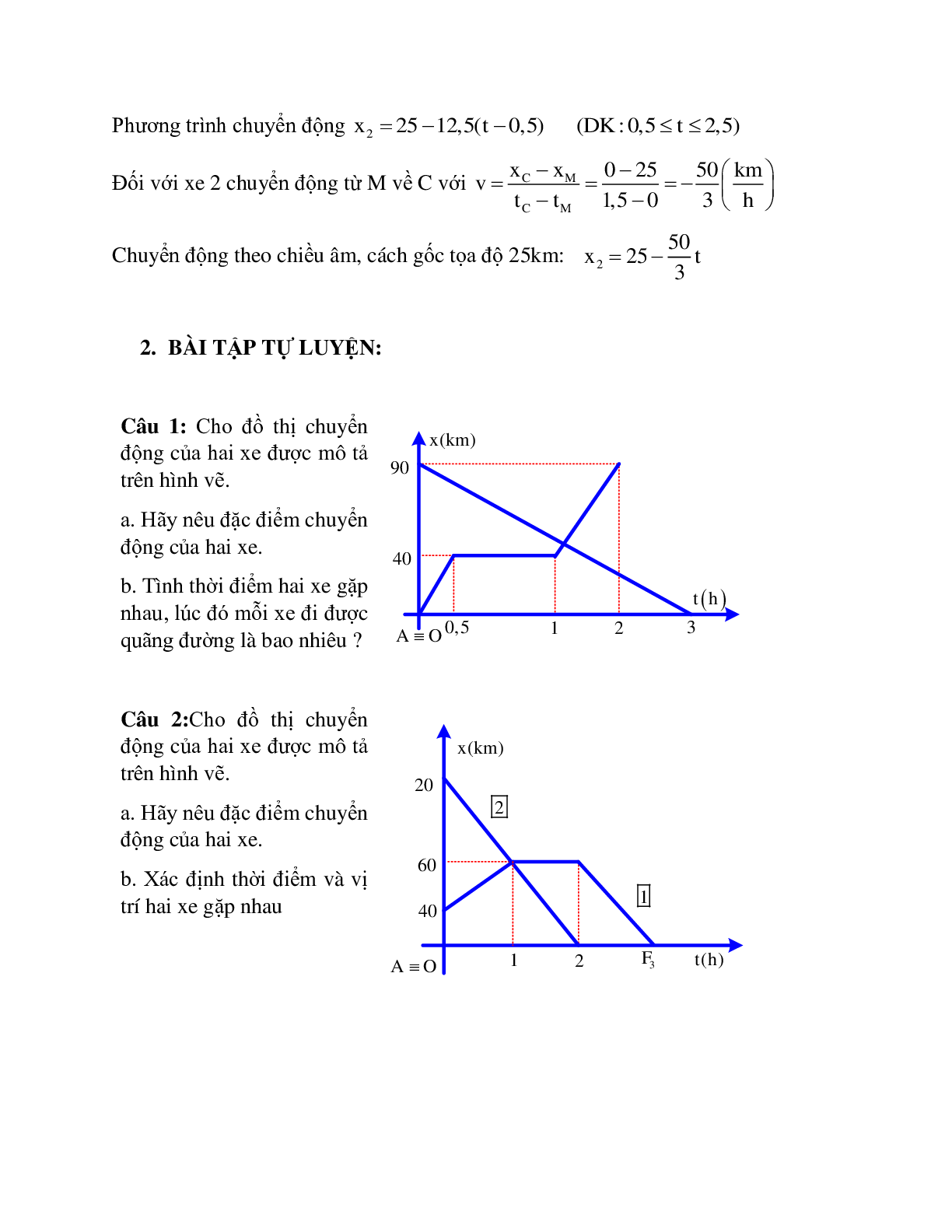 Phương pháp giải và bài tập về Bài toán đồ thị của chuyển động thẳng đều chọn lọc (trang 3)