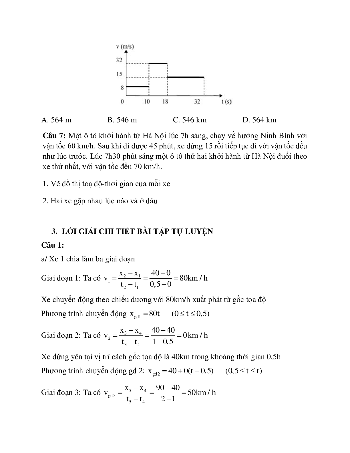 Phương pháp giải và bài tập về Bài toán đồ thị của chuyển động thẳng đều chọn lọc (trang 5)