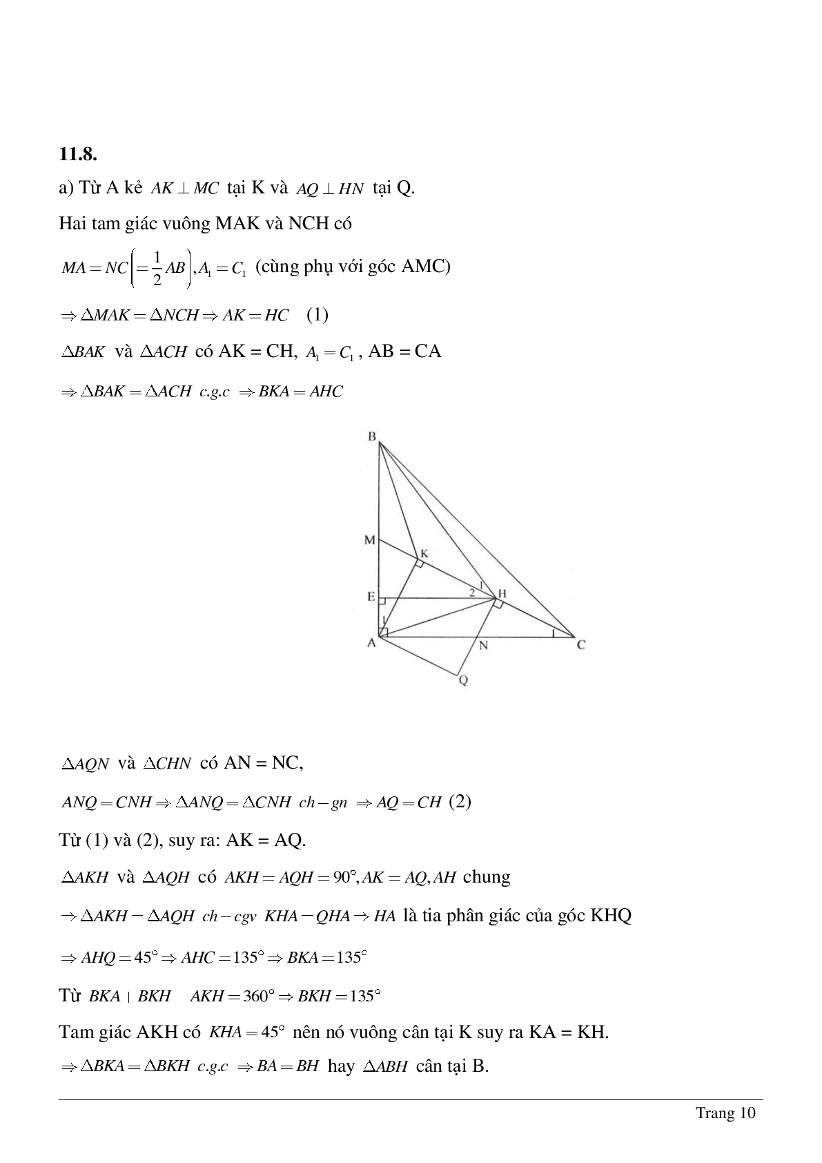 Tất tần tật về Các trường hợp bằng nhau của tam giác vuông chi tiết (trang 10)