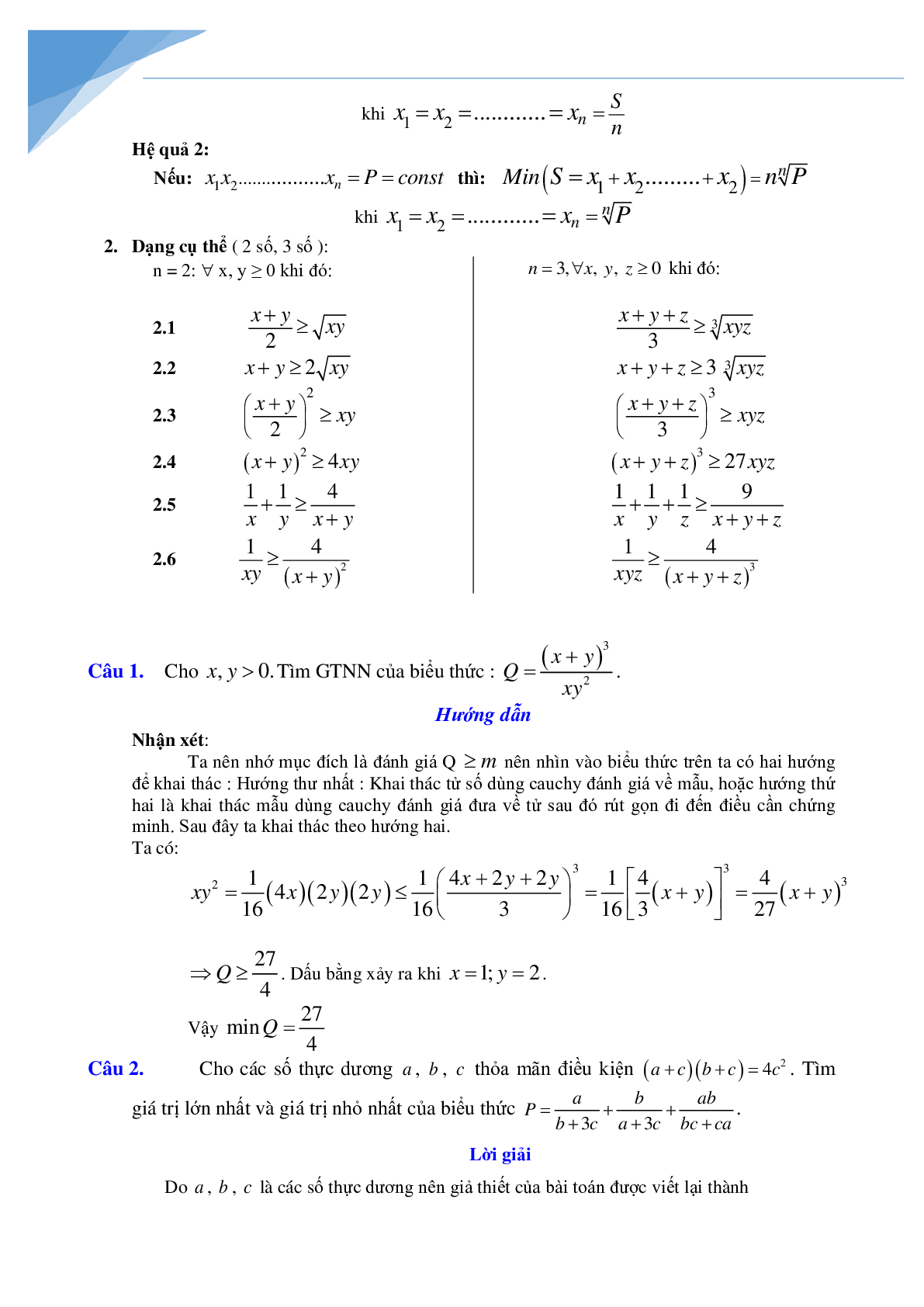 Các phương pháp chứng minh bất đẳng thức và tìm min max (trang 5)