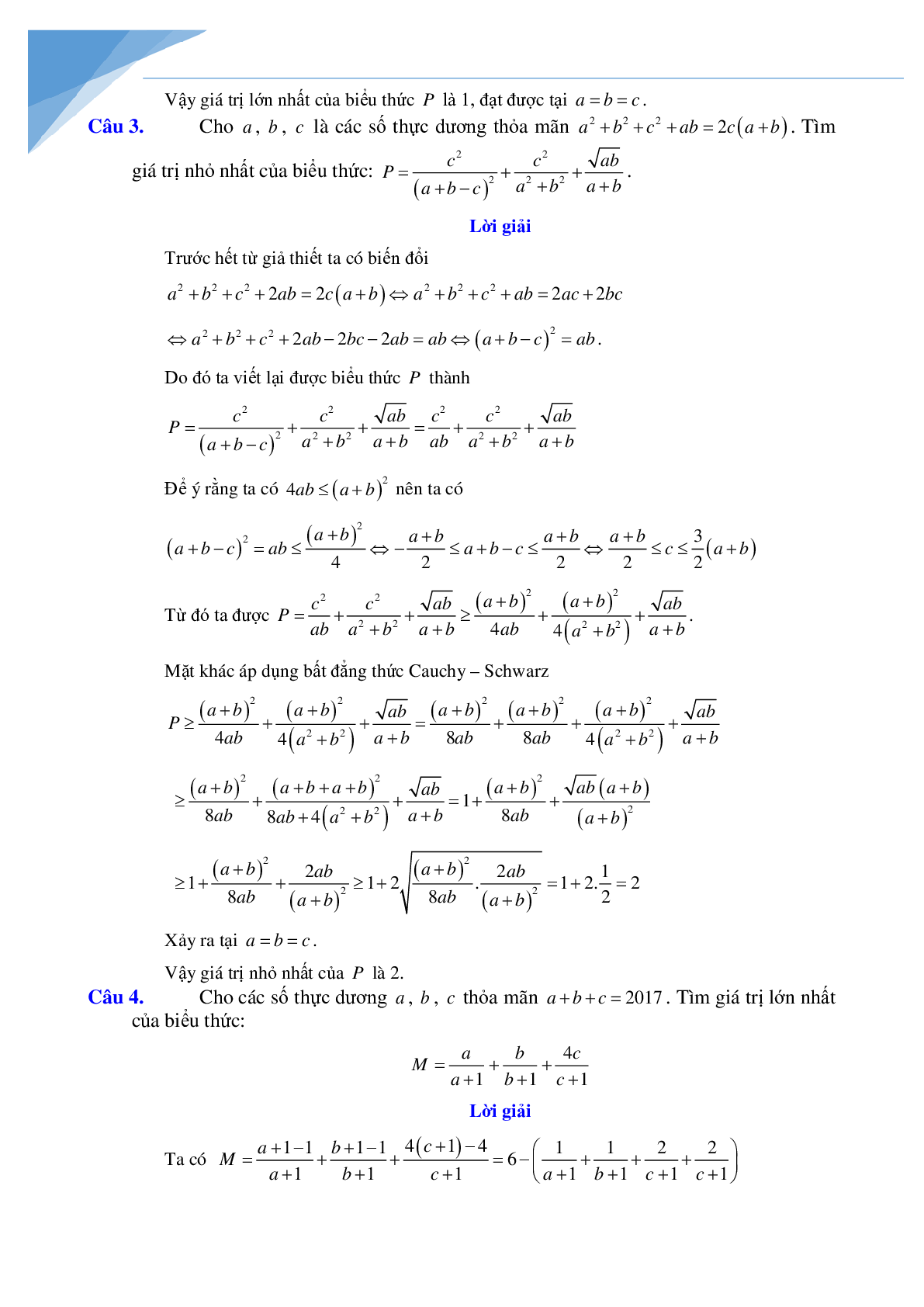 Các phương pháp chứng minh bất đẳng thức và tìm min max (trang 7)