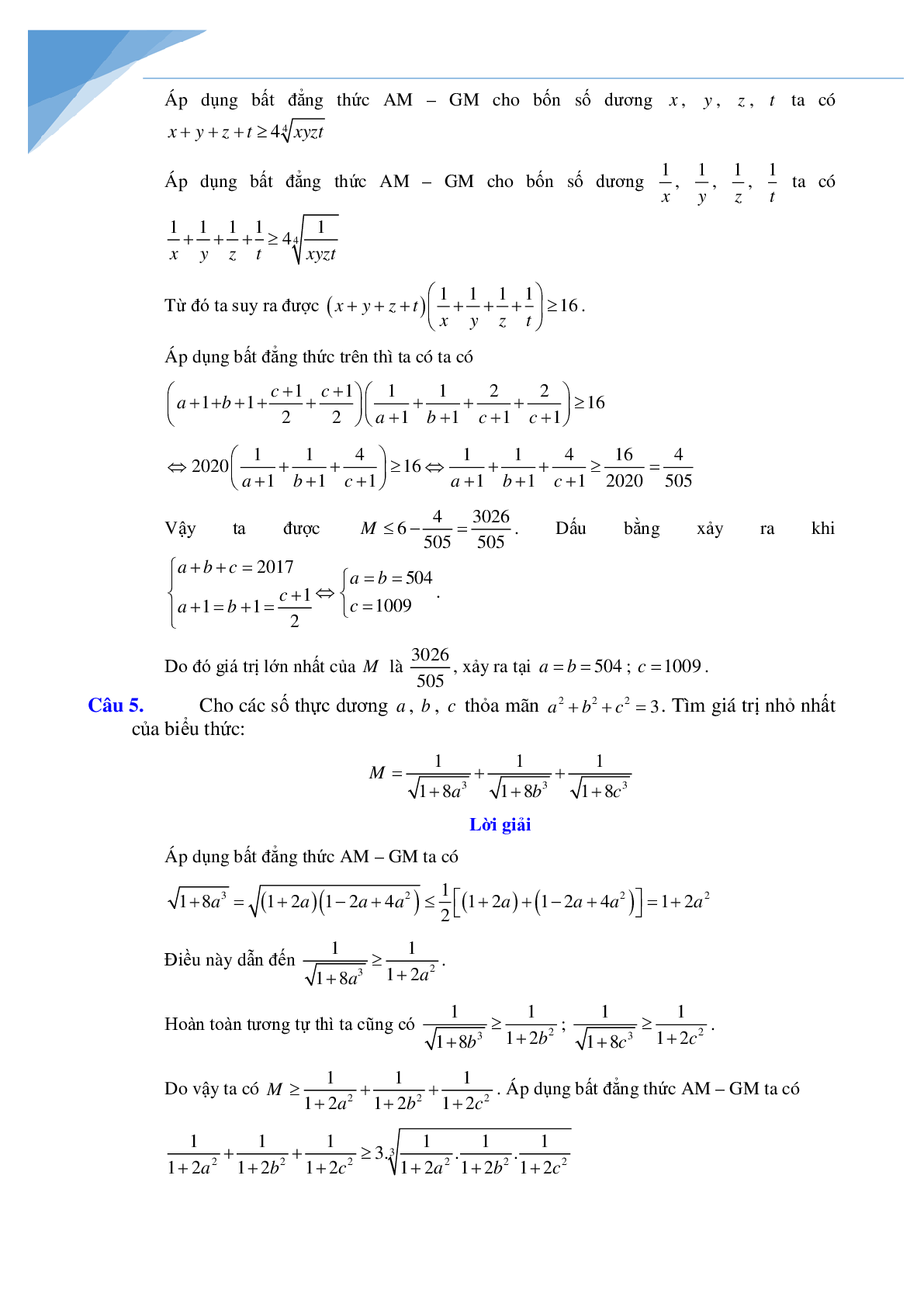 Các phương pháp chứng minh bất đẳng thức và tìm min max (trang 8)
