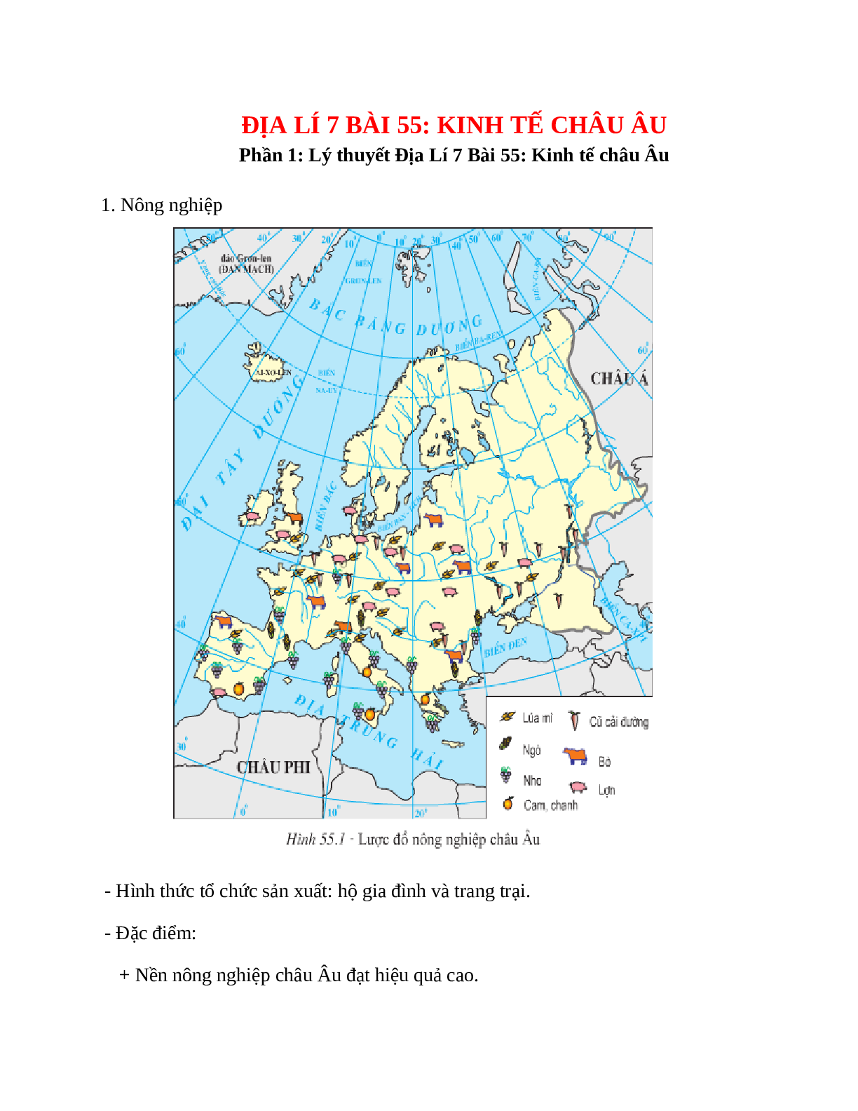 Địa Lí 7 Bài 55 (Lý thuyết và trắc nghiệm): Kinh tế châu Âu (trang 1)